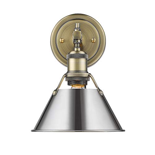 Aged Brass with Chrome Shade