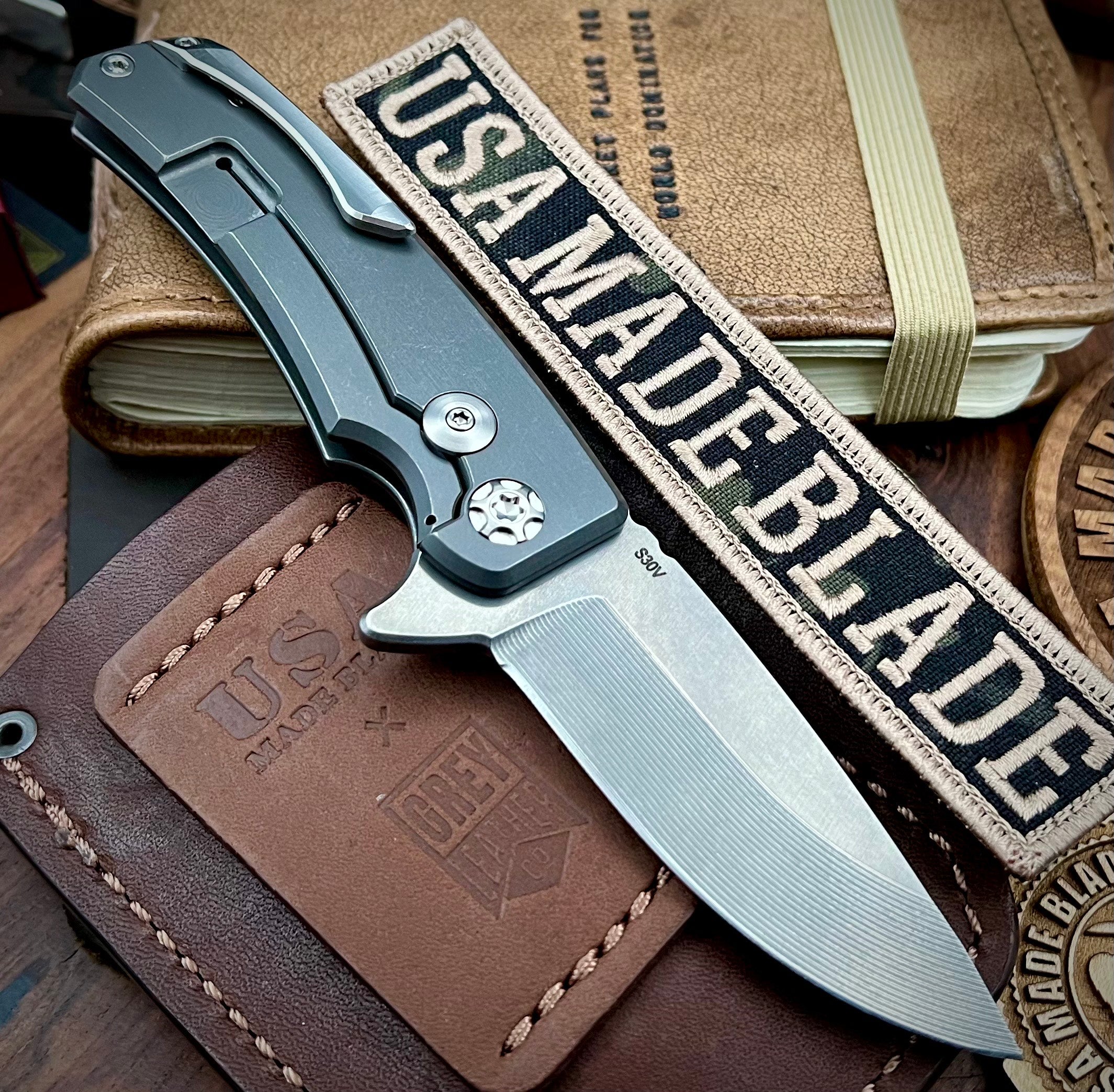 Premium Chelette Custom Knives Gur Full Titanium S30V Blade with Titanium Handles & Hardware - Perfect for Outdoor Adventures, Camping & Survival Gear