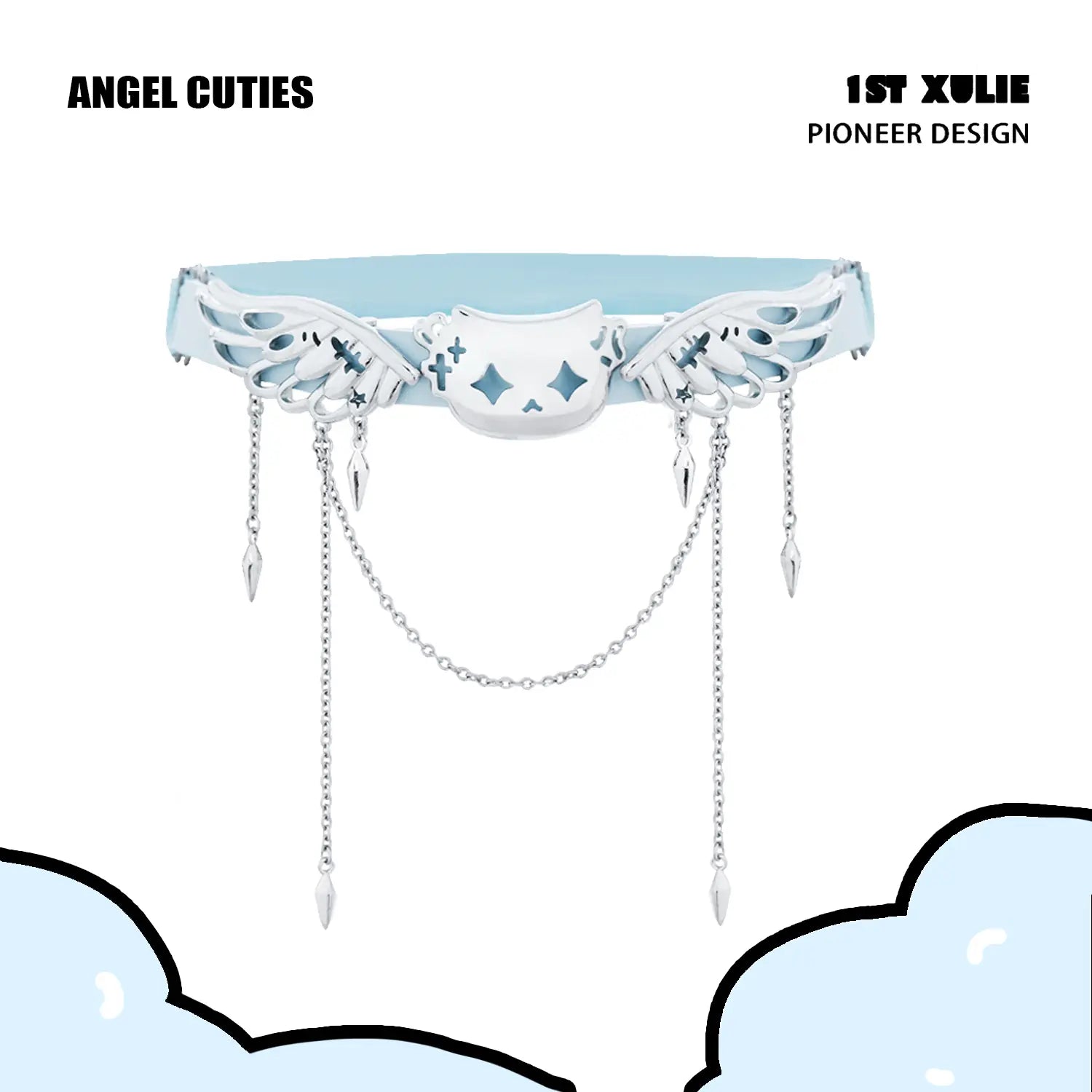 Angel Cuties Ultra Fiber Leather Adjustable Leg Chain & Choker Set - Stylish Body Jewelry for Women, Perfect for Parties, Cosplay and Fashion Accessories