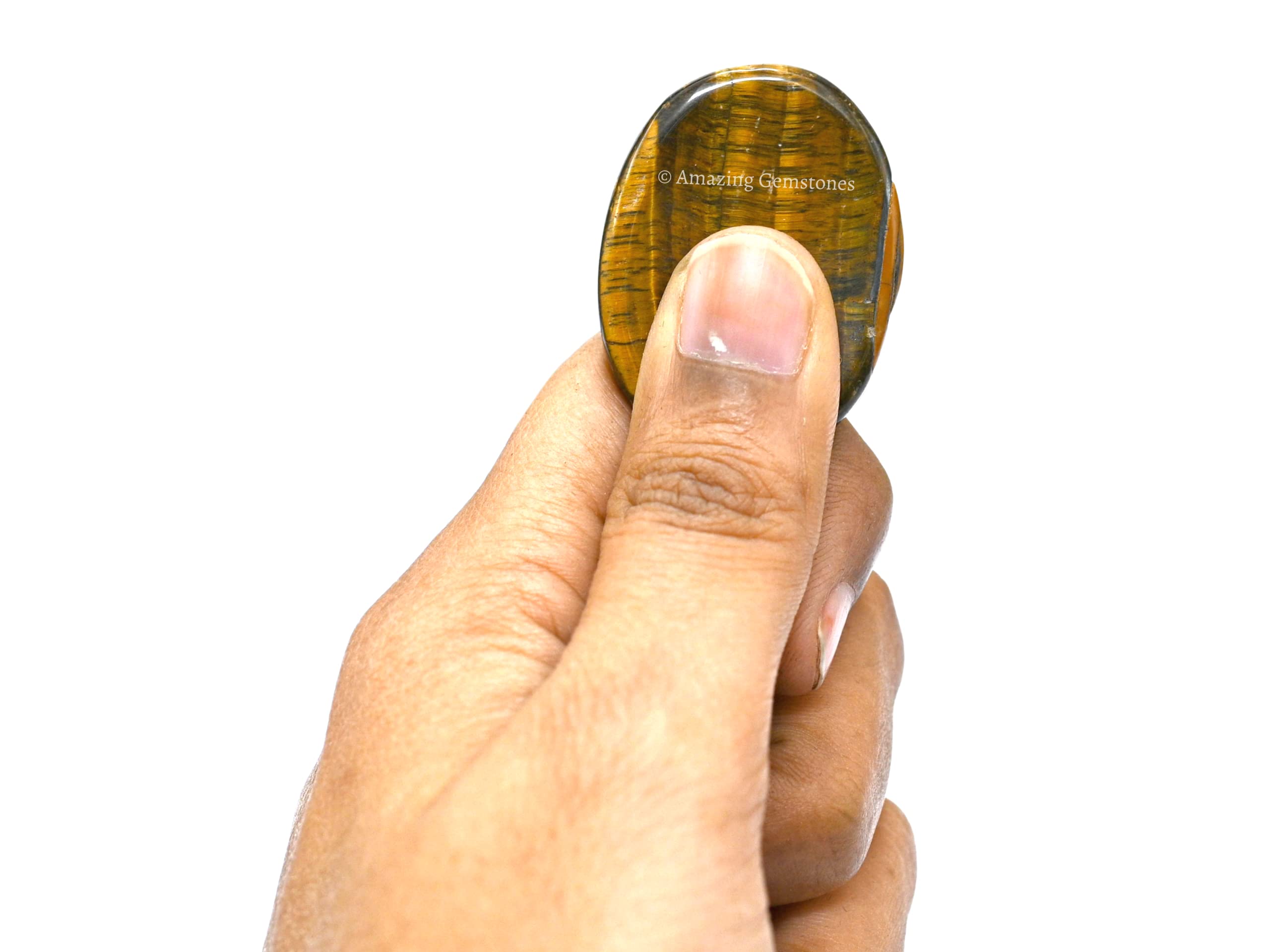 Tiger Eye Worry Stone - Natural Healing Crystals for Stress Relief & Meditation - Unique Gifts for Women & Men - Perfect for Relaxation, Anxiety Relief & Mindful Fidgeting