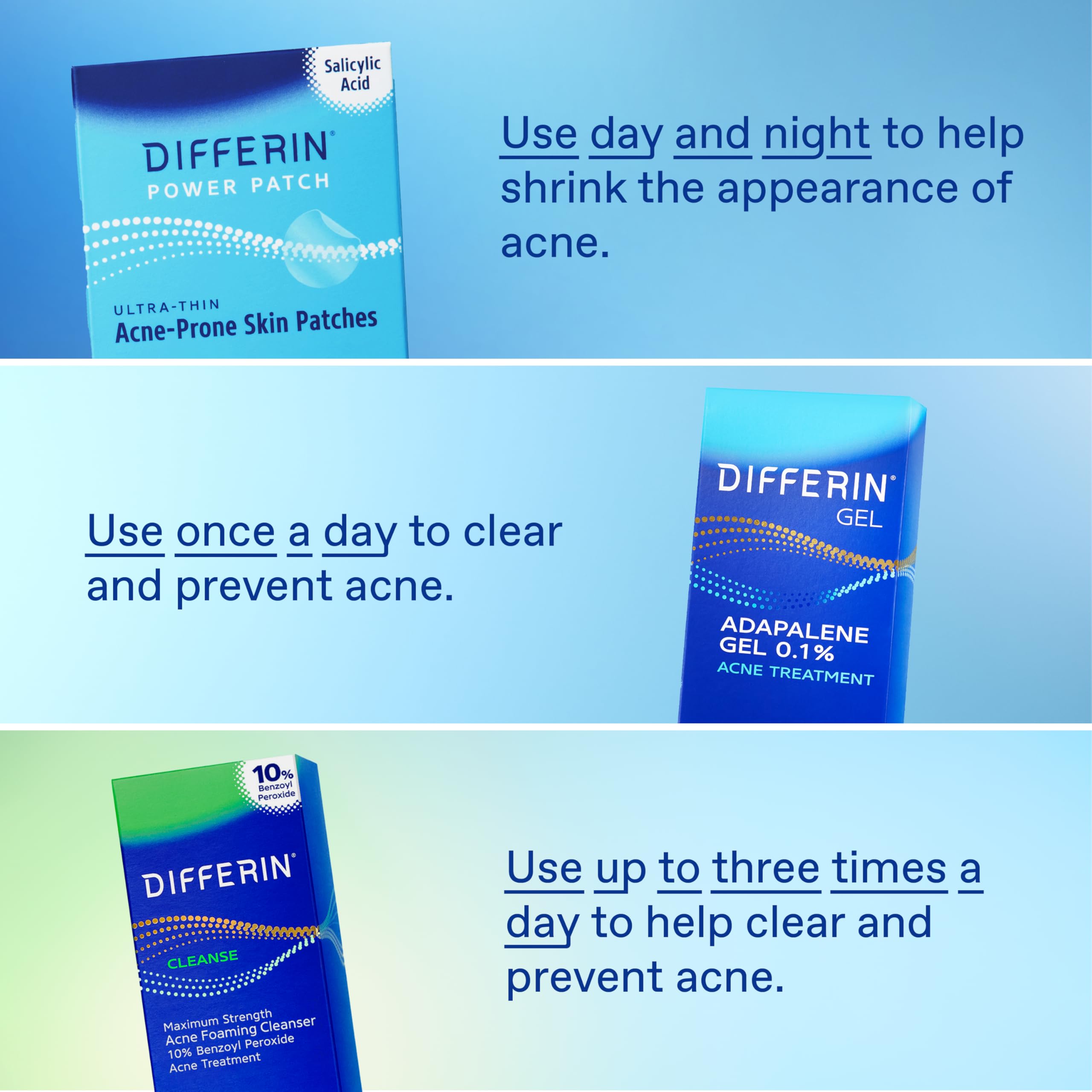 Differin Acne Patches with Salicylic Acid & Centella - 36 Count Pimple Patches for Acne Prone Skin | Fast Triple Action Treatment for Day & Night Use | Dermatologist Tested | Perfect for Travel, Gym & Daily Skincare Routine