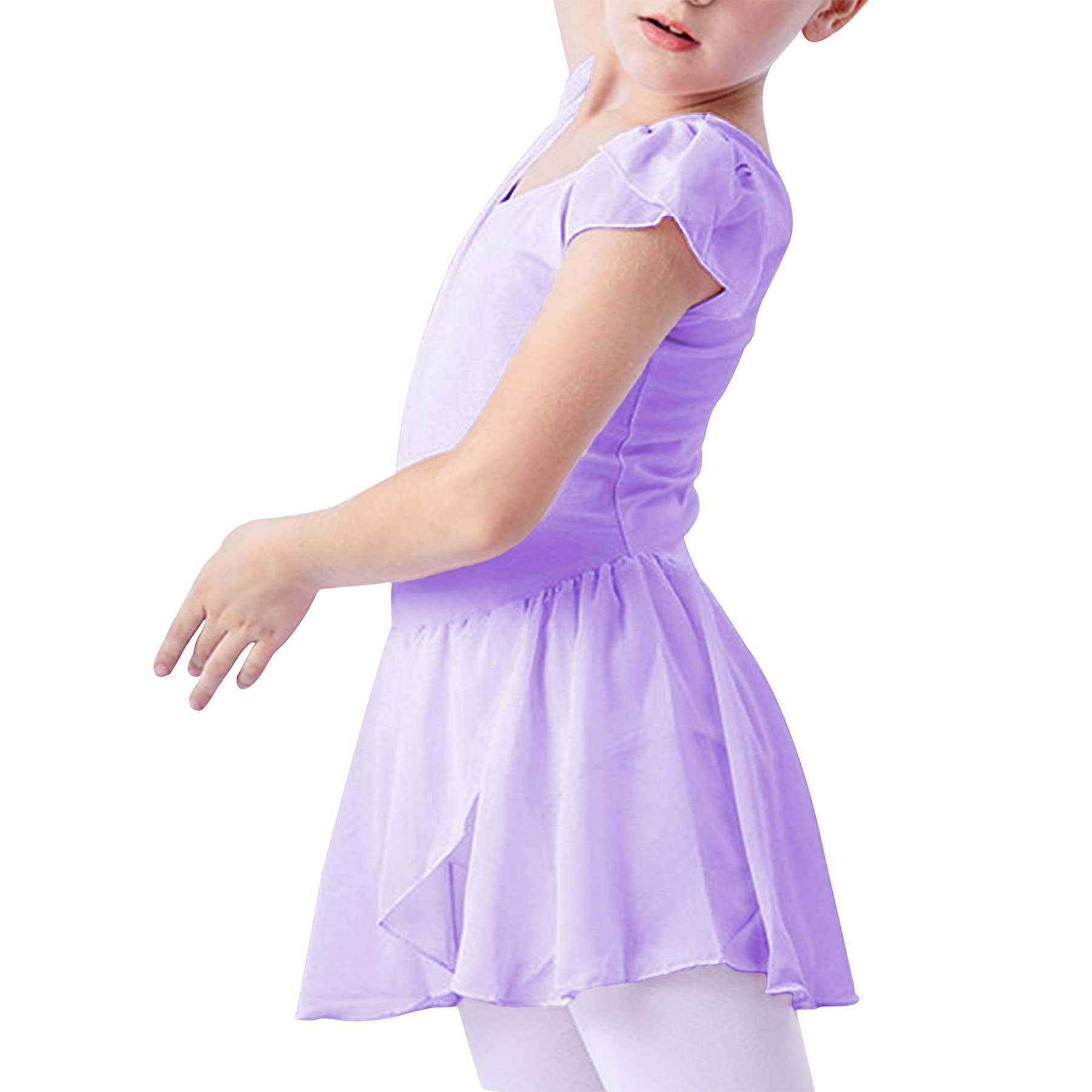 Zando Girls Ballet Leotard with Tulle Skirt - Short Sleeve Gymnastics Leotard for Toddlers - Dance Outfit for Ballet, Gymnastics & Recital Performance