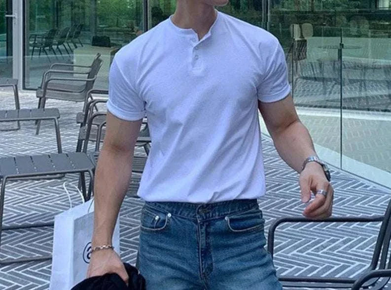 Antonio's Smart Casual Summer T-Shirt for Men - Breathable Cotton Short Sleeve Shirt for Office, Travel & Outdoor Activities