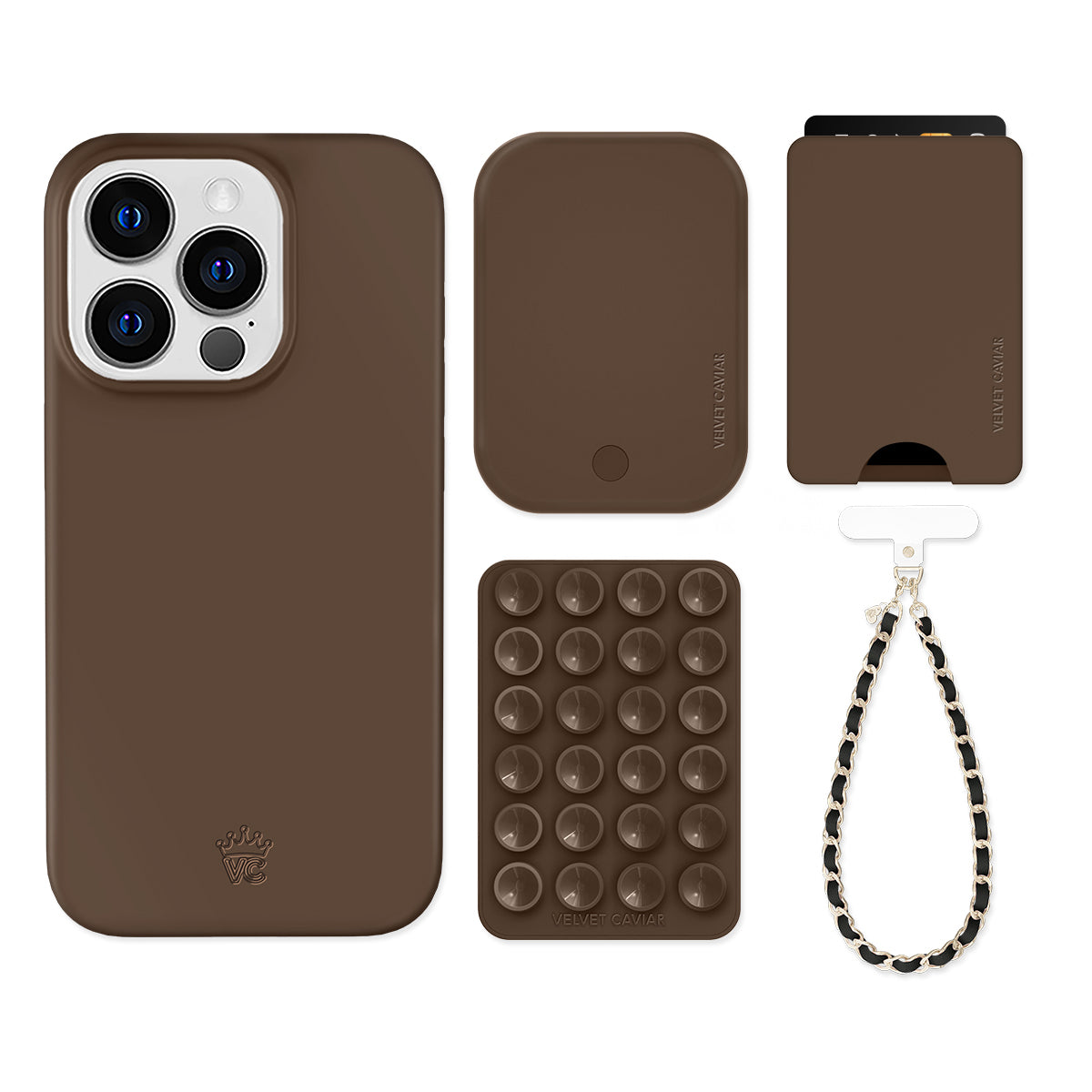 Premium Espresso Brown iPhone Case with Wallet Holder - Stylish & Functional Phone Accessory for Everyday Use, Travel, and Business