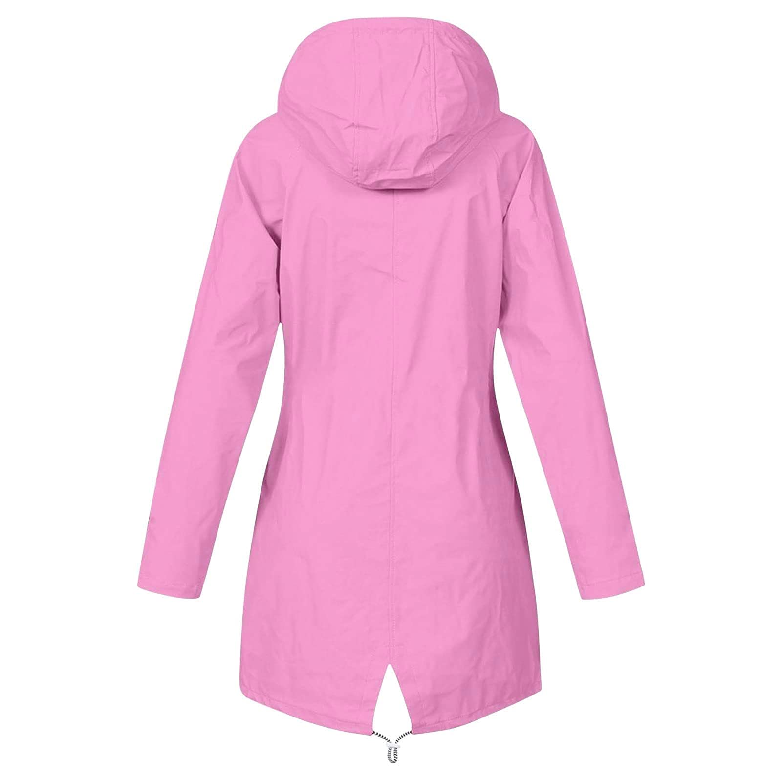 Waterproof Women's Long Raincoat with Hood - Windproof Trench Coat for Outdoor Travel & Hiking | Warm Windbreaker Jacket for Rainy Days & Commuting