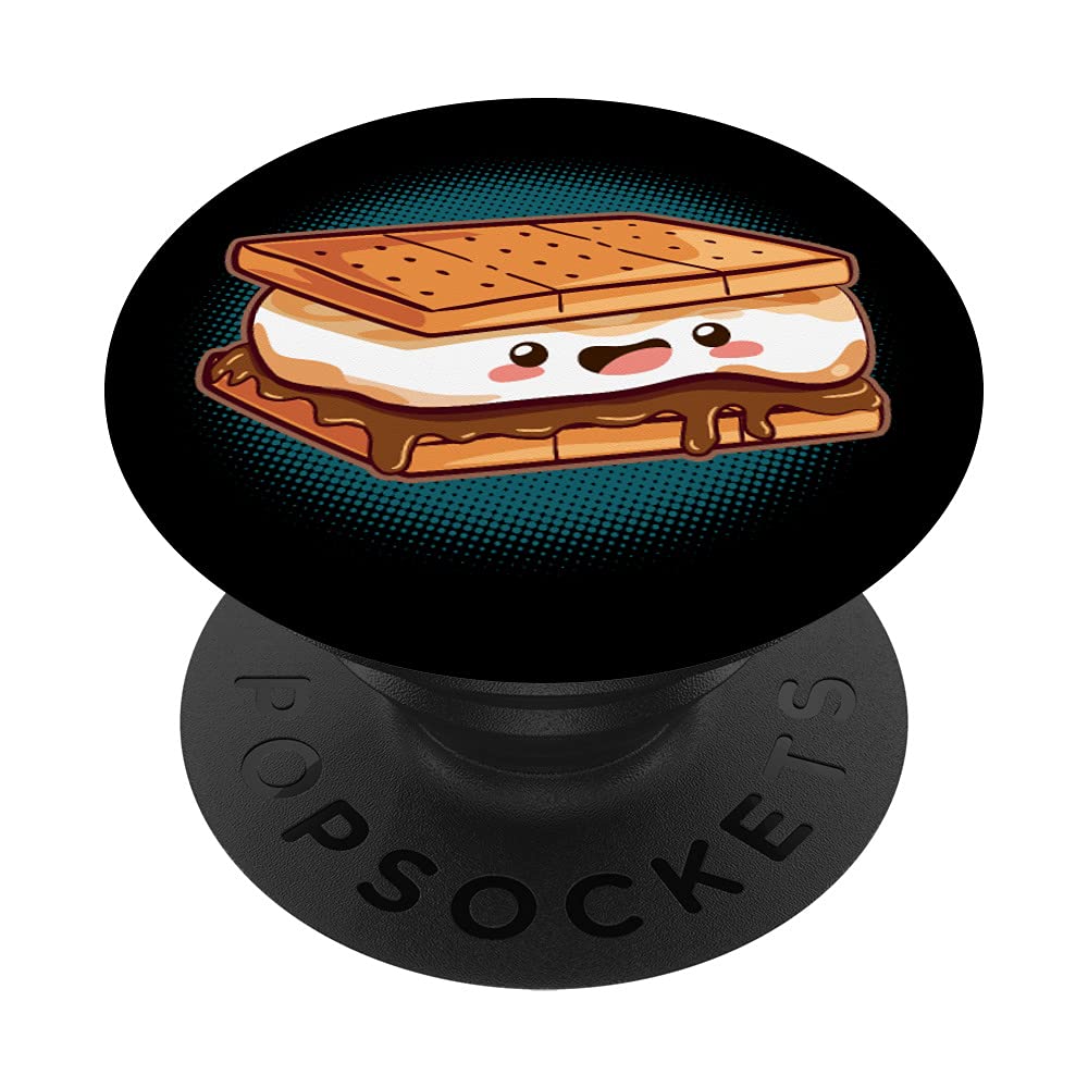 Kawaii S'mores Art PopSockets Swappable PopGrip - Cute Chocolate Marshmallow Design for Phone & Tablet Accessories - Perfect for Camping, Gifts & Pop Culture Fans