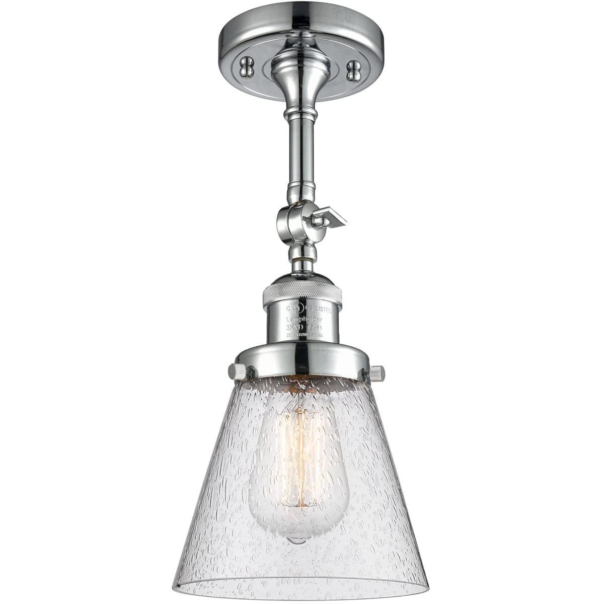 Innovations 201F-PC-G64-LED Modern LED Semi-Flush Mount Ceiling Light Fixture - 16 Inch Polished Chrome Finish - Perfect for Bedroom, Living Room, Kitchen & Hallway Lighting