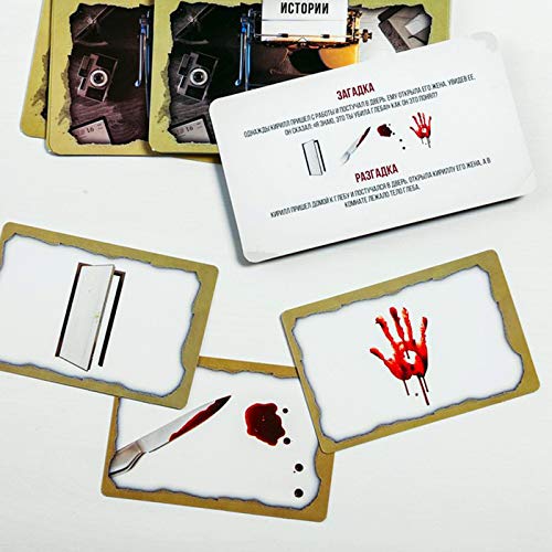 Detective Mystery Solving Card Game - Russian Language Family Board Game for Adults & Teens 16+, Perfect for Game Nights, Parties & Group Gatherings - Solve Crimes Together!