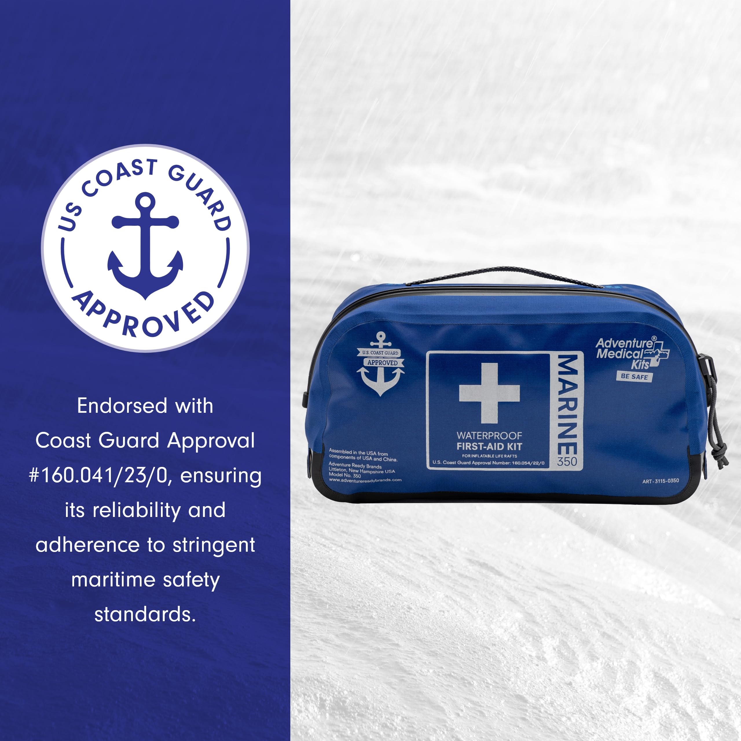 Adventure Medical Kits Marine Series 350 First Aid Kit - Emergency Boat Medical Supplies for 6 People (2 Hours From Care) | Includes Bandages, Medications & Guidebook | Perfect for Boating, Fishing & Marine Adventures