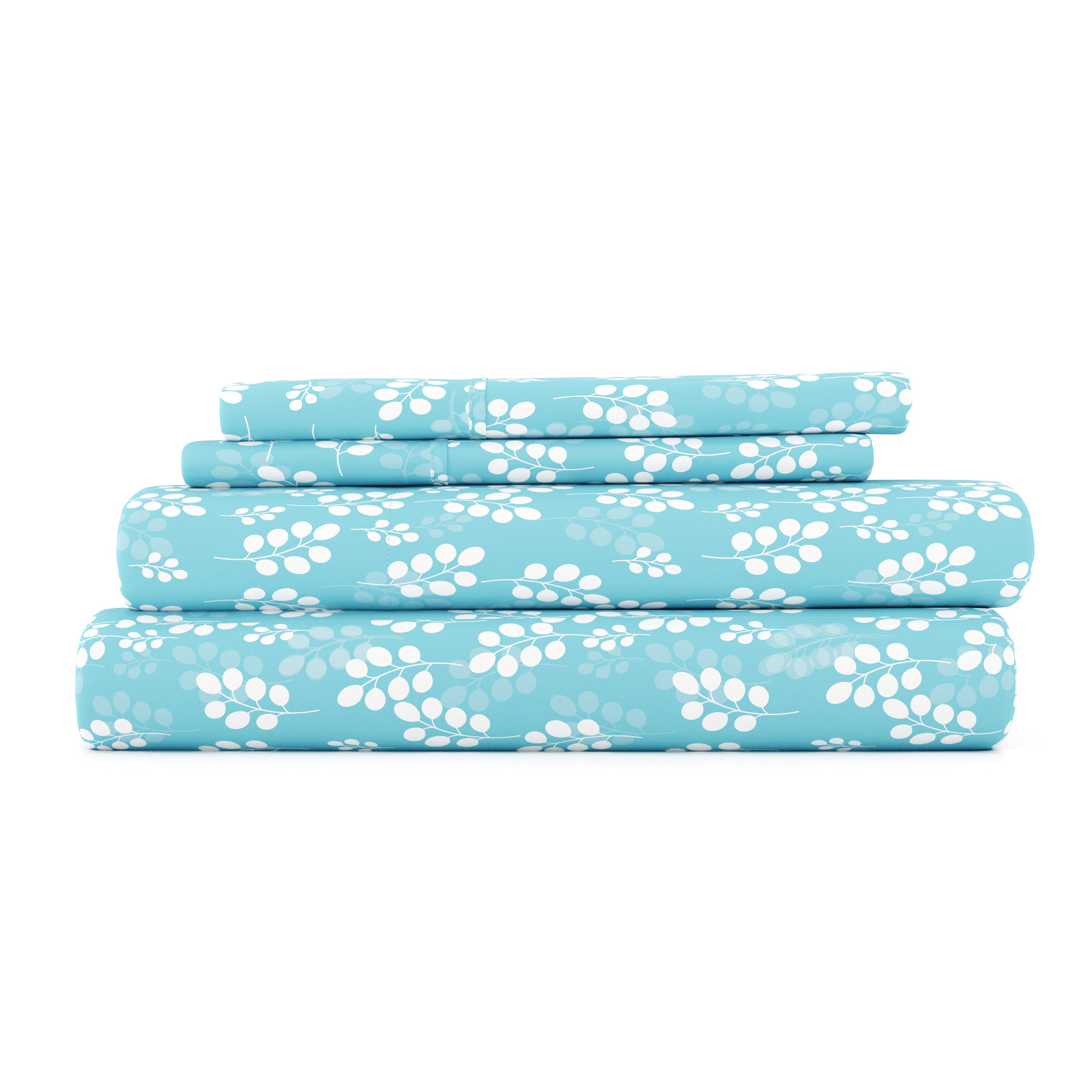 Premium Wheatfield Pattern 4-Piece Bed Sheet Set - Soft Breathable Cotton Bedding for Queen Size - Perfect for Cozy Bedroom Decor & Guest Room Essentials