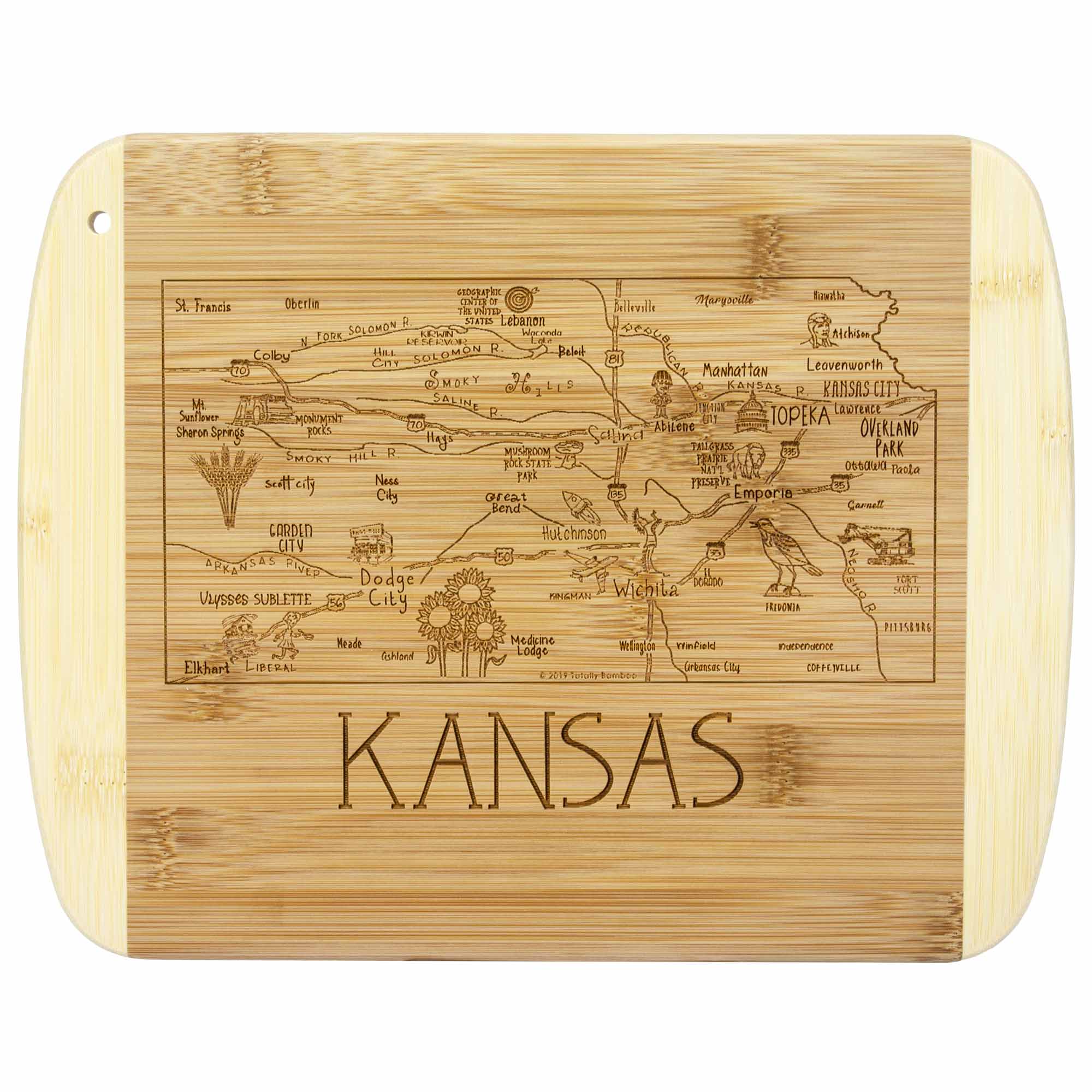 Premium Kansas-Themed Wooden Cutting Board - 11