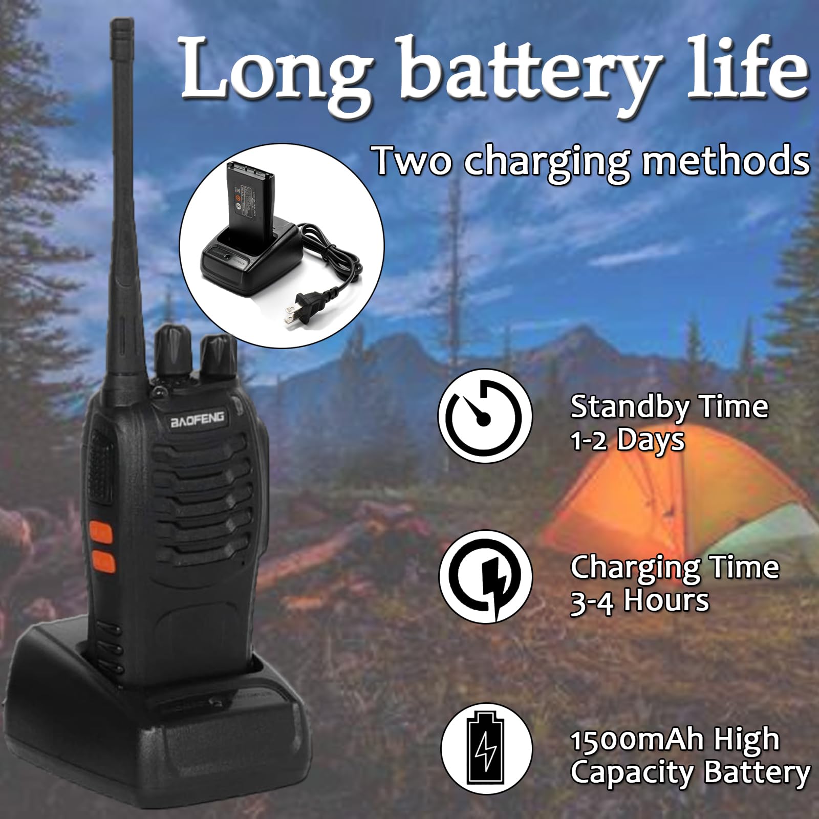 12 Pack Baofeng BF-888S Long Range Walkie Talkies for Adults - Rechargeable Two-Way Radios with 16 Channels, Earpiece Mic & Flashlight - Ideal for Team Communication, School Activities, Hunting, Skiing & Outdoor Adventures