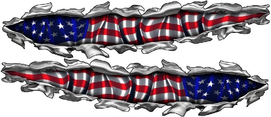 American Flag Tear Truck Vinyl Decal Kit - Patriotic Car Stickers for Pickup Trucks, SUVs & Windows | Durable Outdoor Decoration for 4th of July, Veterans Day & Car Shows