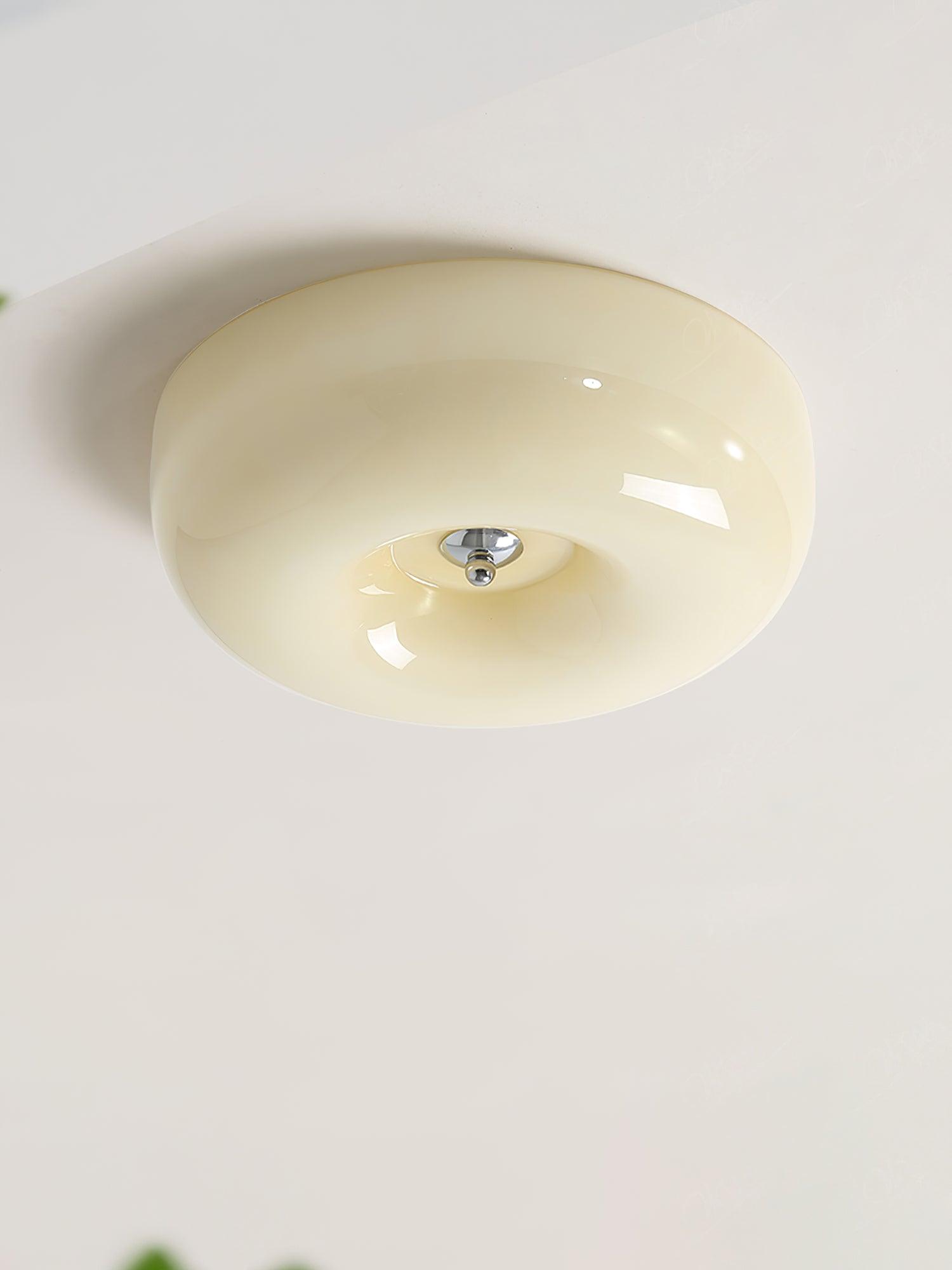 Cream Pudding Ceiling Light Fixture - Modern Soft Glow Bedroom Lighting for Cozy Home Decor & Relaxing Ambiance