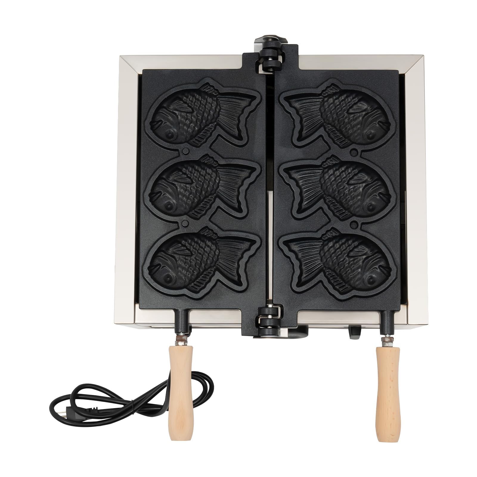 Commercial Electric Waffle Maker - Nonstick 3-Piece Fish-Shaped Waffle Iron Machine for Japanese Taiyaki, Pancakes & Bubble Waffles | Perfect for Home, Cafes & Street Food Businesses
