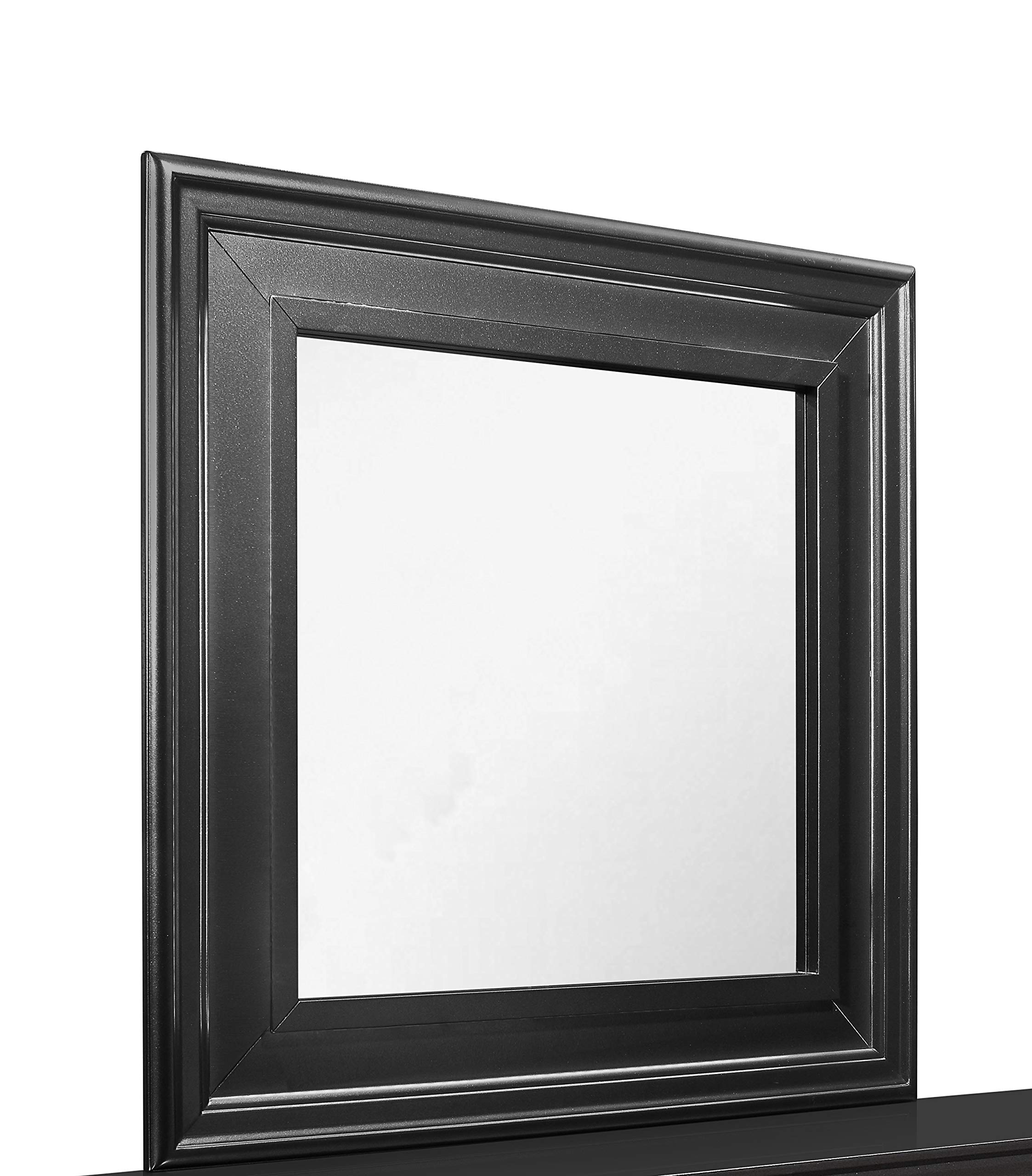 Global Furniture USA Pompei Mirror in Grey - Modern Wall Mirror for Living Room, Bedroom & Bathroom Decor