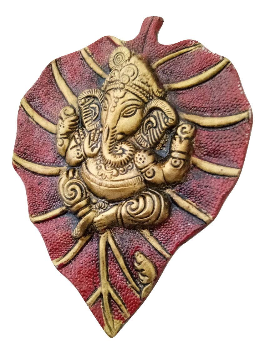 Charmy Crafts Metal Ganesha Wall Hanging - Handmade Indian Leaf Design Home Decor for Living Room, Bedroom & Office - Perfect Housewarming Gift & Wedding Present for Spiritual Decor & Meditation Space