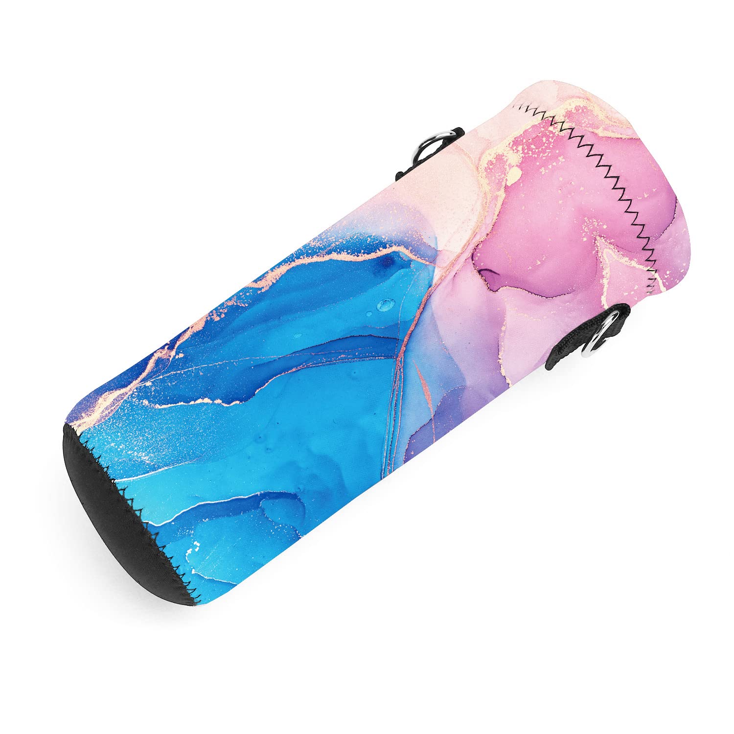 Amary 1000ML Neoprene Water Bottle Holder with Adjustable Strap - Insulated Carrier for 34oz Stainless Steel, Glass & Plastic Bottles (Marble Design) - Perfect for Gym, Hiking, Travel & Outdoor Activities