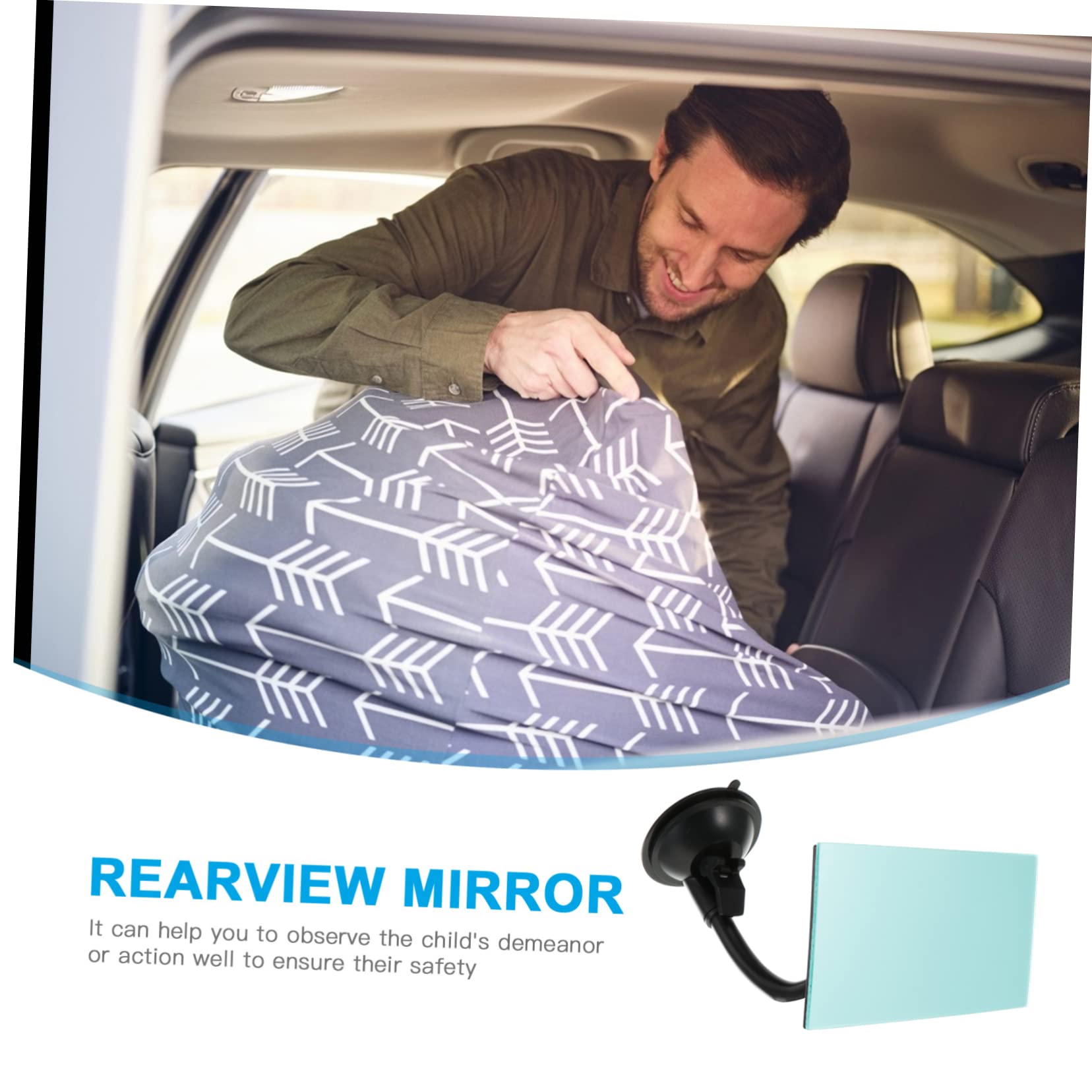 GLSTOY 1 Pack Baby Car Rearview Mirror - Safety Blind Spot Mirror for Cars, Easy Installation - Perfect for Parents to Monitor Infants in Rear-Facing Car Seats