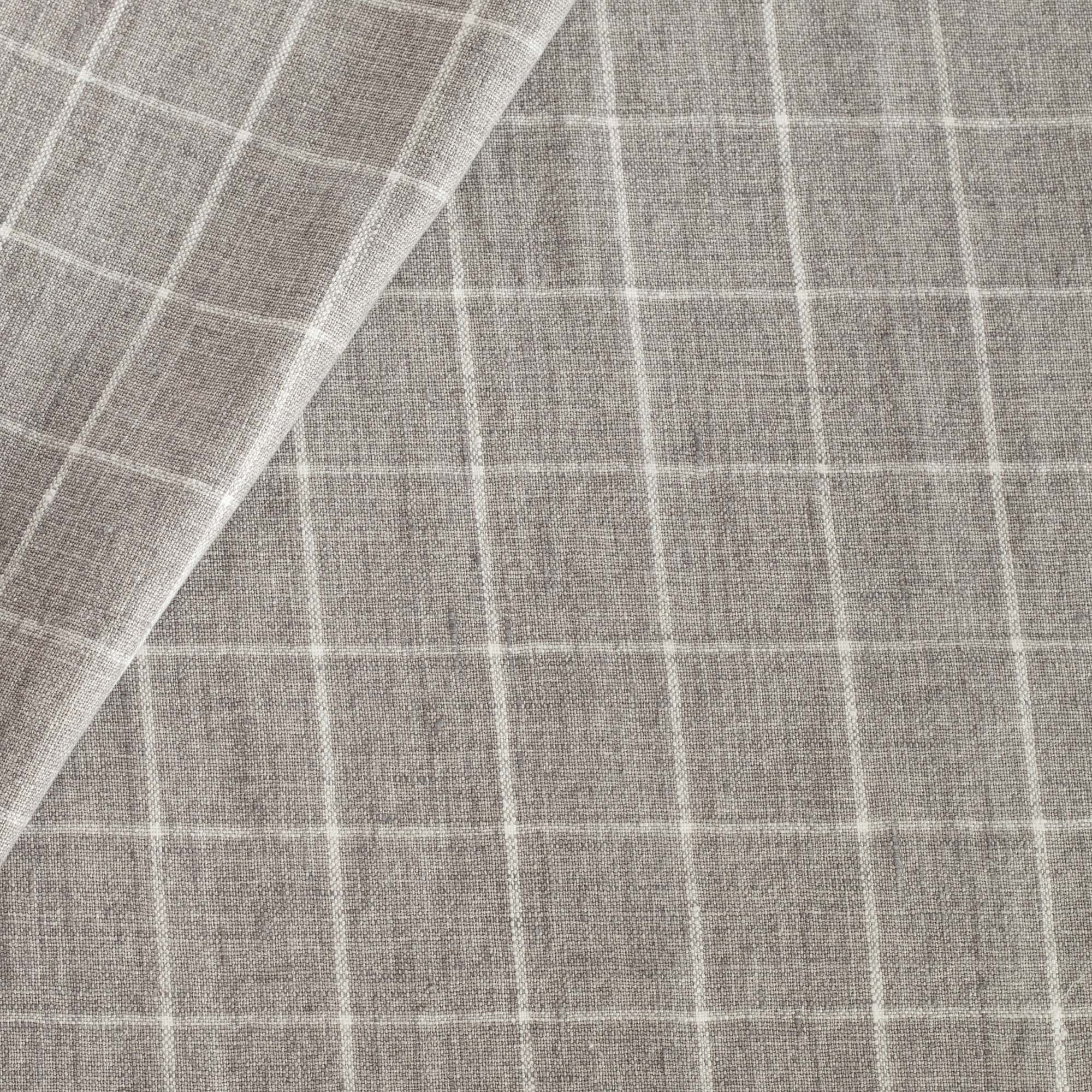 Premium Butler Check Fabric - Stone Grey Upholstery Material for Sofas, Chairs & Home Decor | Durable & Stylish Textile for DIY Projects & Interior Design