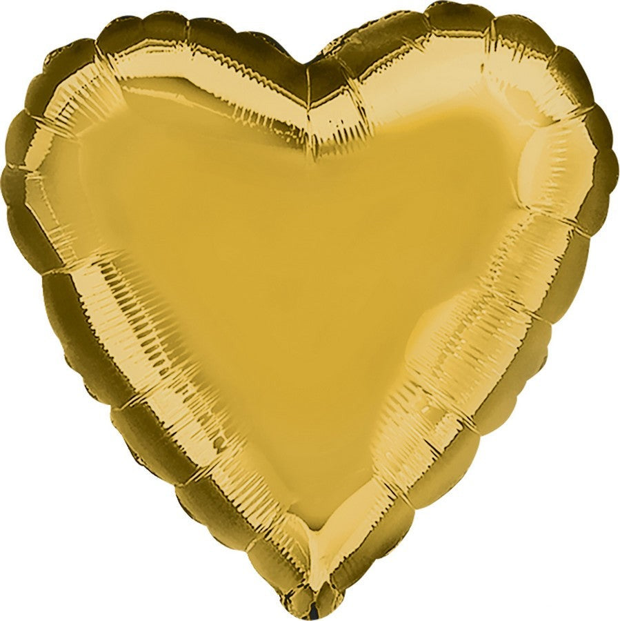 45cm Standard Heart HX Metallic Gold Balloon - Elegant Party Decorations for Birthdays, Weddings & Anniversaries