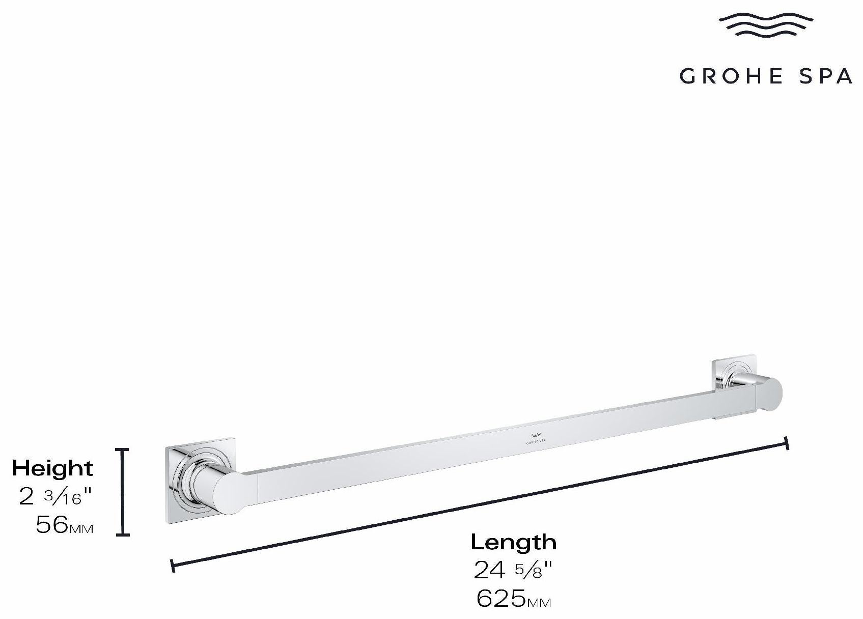 Grohe Allure 24-Inch Brushed Nickel Towel Bar 40341EN1 - Premium Bathroom Accessory for Modern Homes & Luxury Hotels