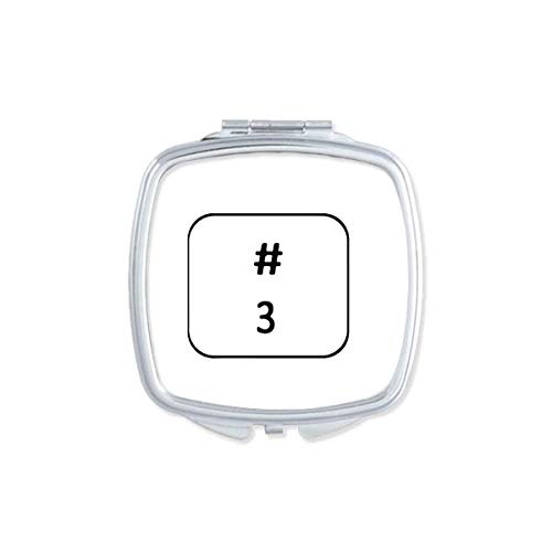 DIYthinker Art Deco Keyboard Symbol 3 Fashion Mirror - Portable Compact Pocket Makeup Mirror with Double Sided Glass - Perfect for Travel, Office & Home Vanity