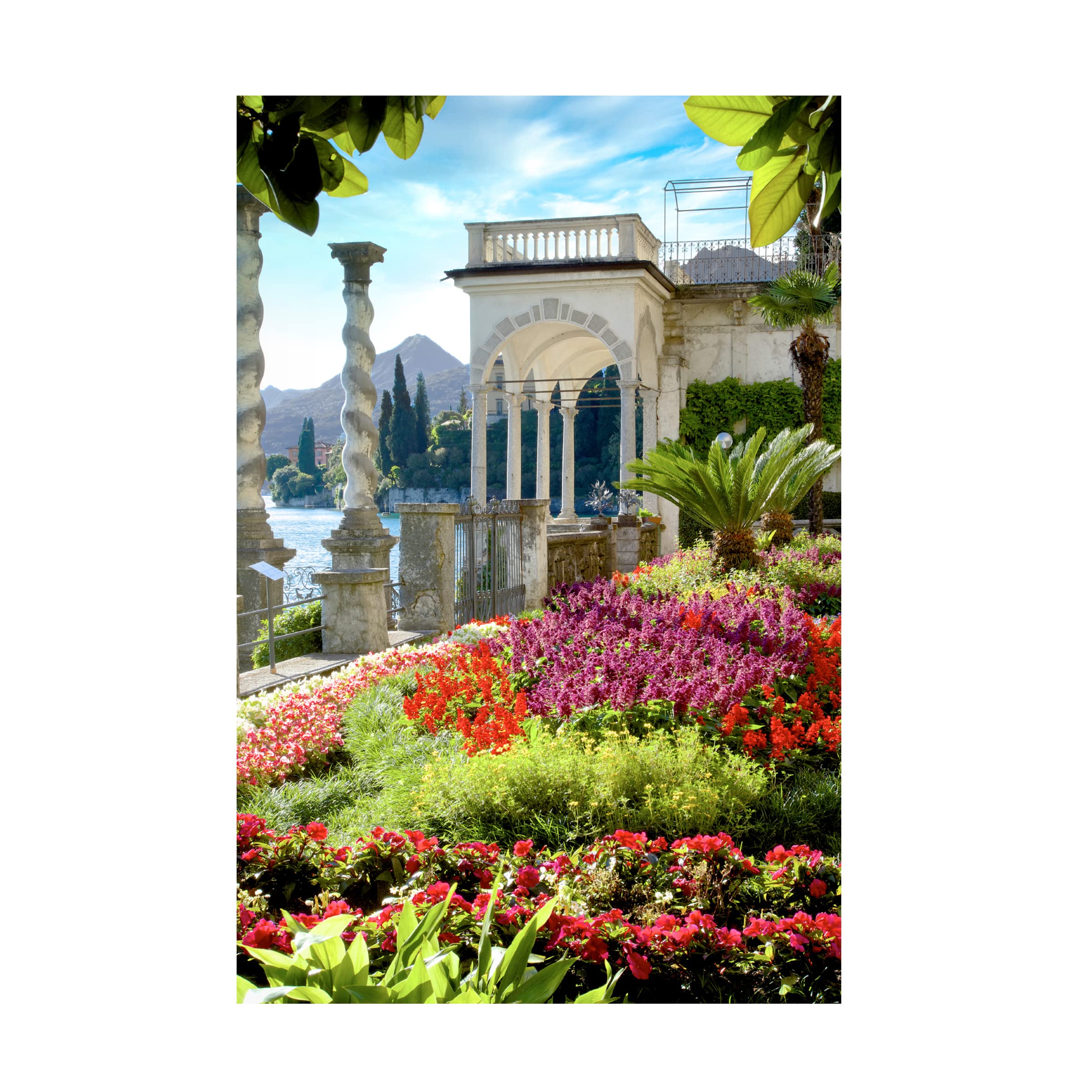 Trademark Fine Art 'Giardino sul Lago 4' Canvas Wall Art by Alan Blaustein - Italian Lake Garden Painting for Living Room, Bedroom & Office Decor