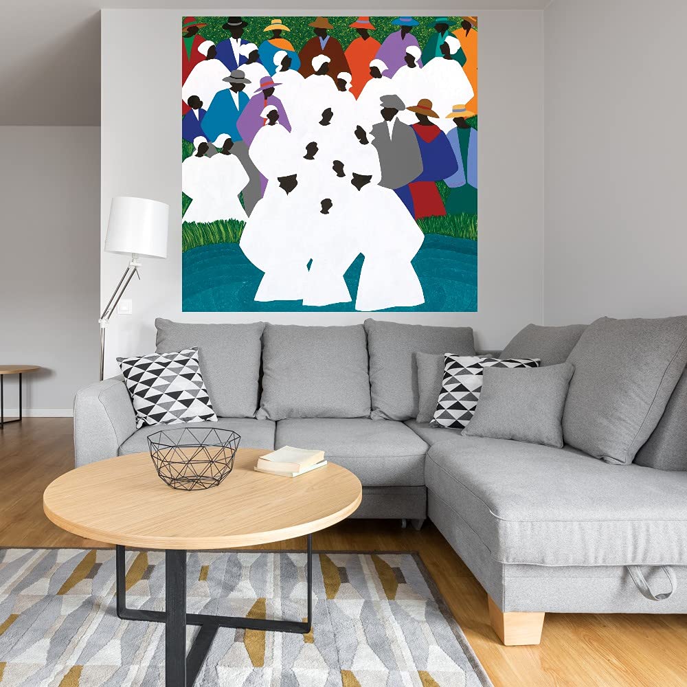Wade in Da Wata Canvas Wall Art by Synthia SAINT JAMES - 22x22 Inch Fine Art Print for Living Room, Bedroom, Office Decor - Ready to Hang - Perfect for Coastal, Boho & Modern Home Décor