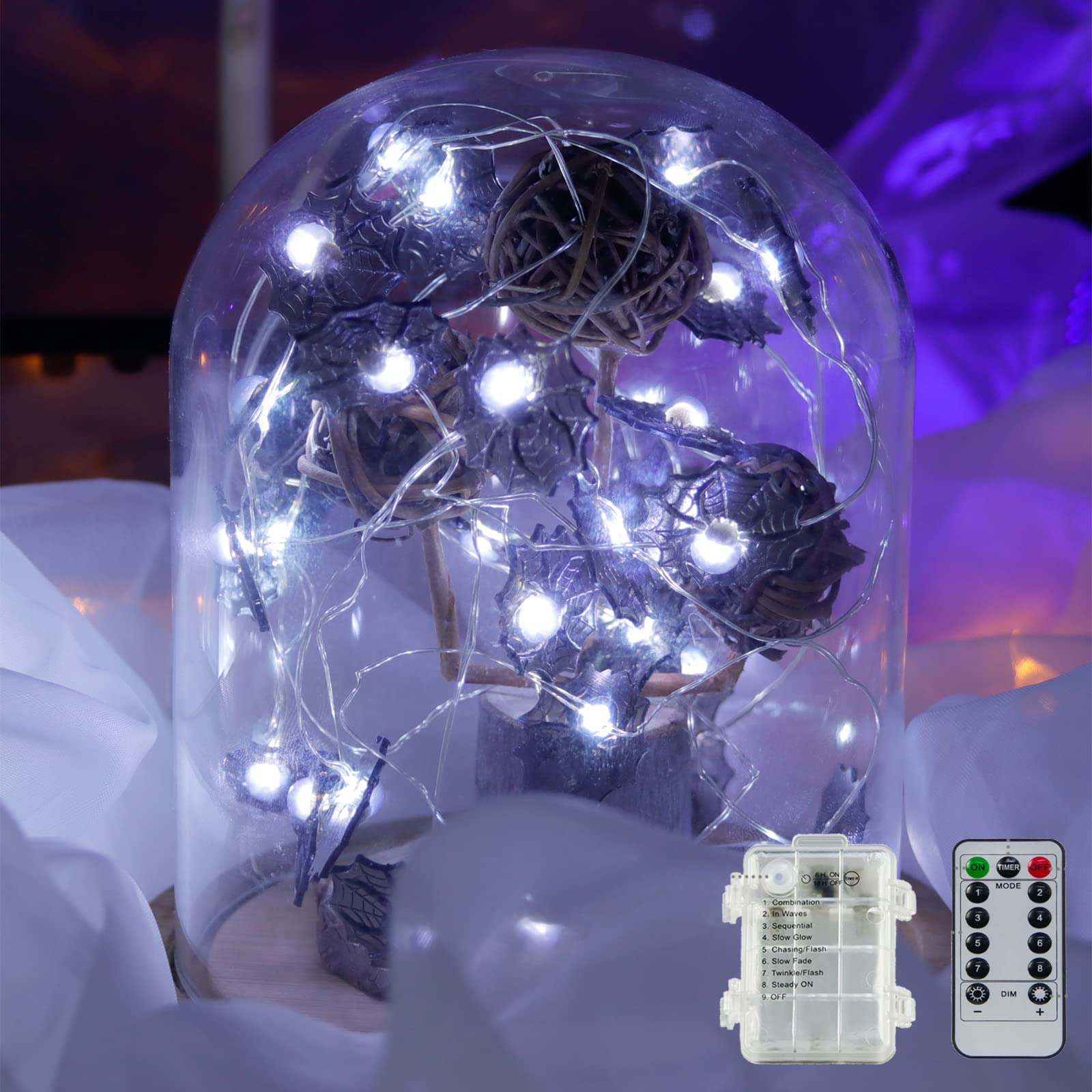 BEIAOSU Halloween String Lights with Remote Control - 30 LED Waterproof Pumpkin Lights for Indoor & Outdoor Decor - 8 Lighting Modes, 3M Length - Perfect for Halloween Party, Yard, Bar, Haunted House, Spider Web Decorations