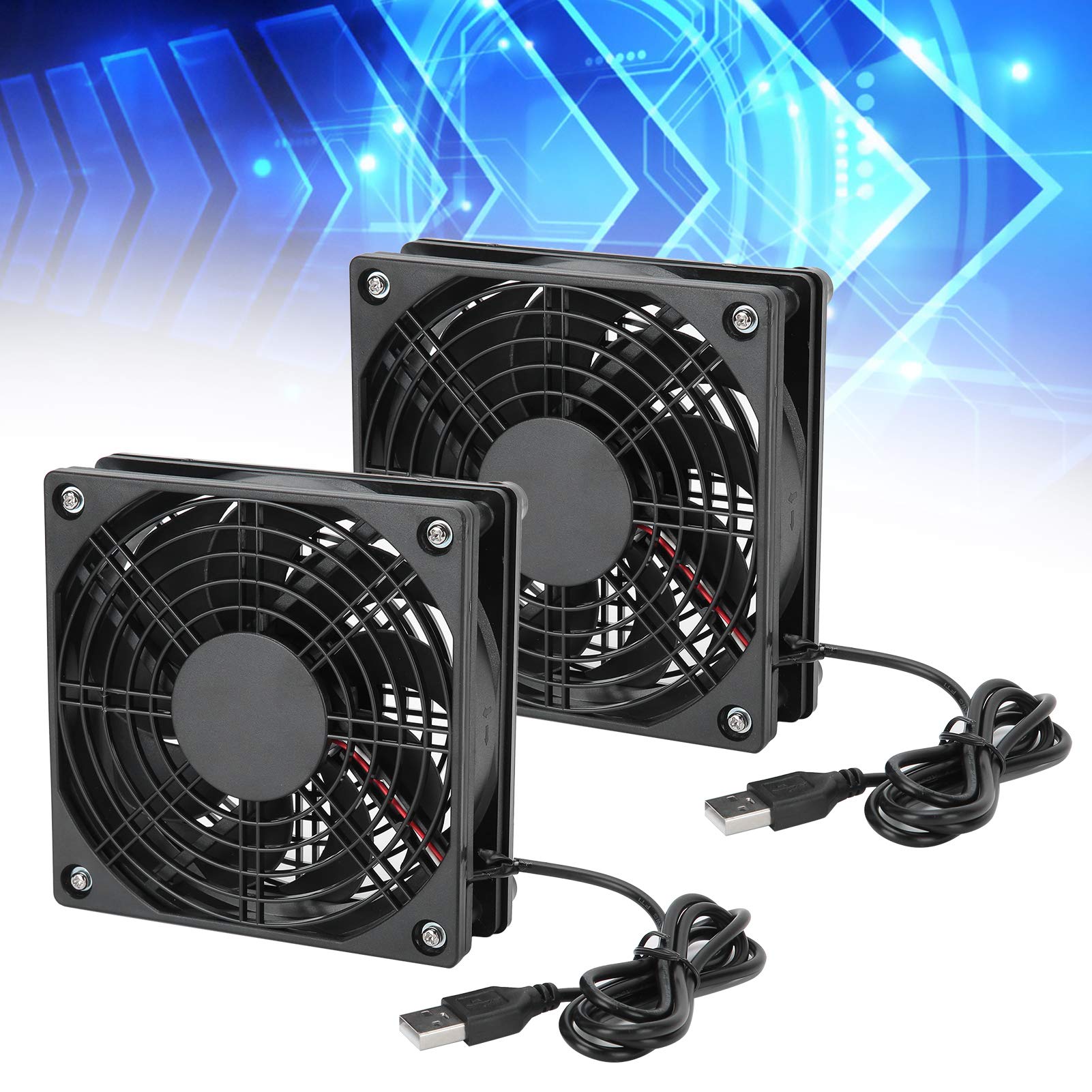Lazmin112 2-Pack 120mm USB Computer Case Fan - Ultra Quiet 5V PC Cooling Fan for Desktop PCs | Perfect for Gaming Rigs, Workstations & Home Office Setups