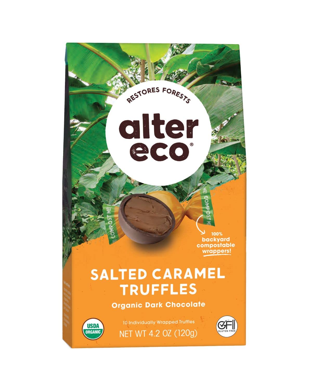 Organic Dark Chocolate Truffles with Salted Caramel - Fair Trade, Non-GMO - Perfect for Gifts & Desserts