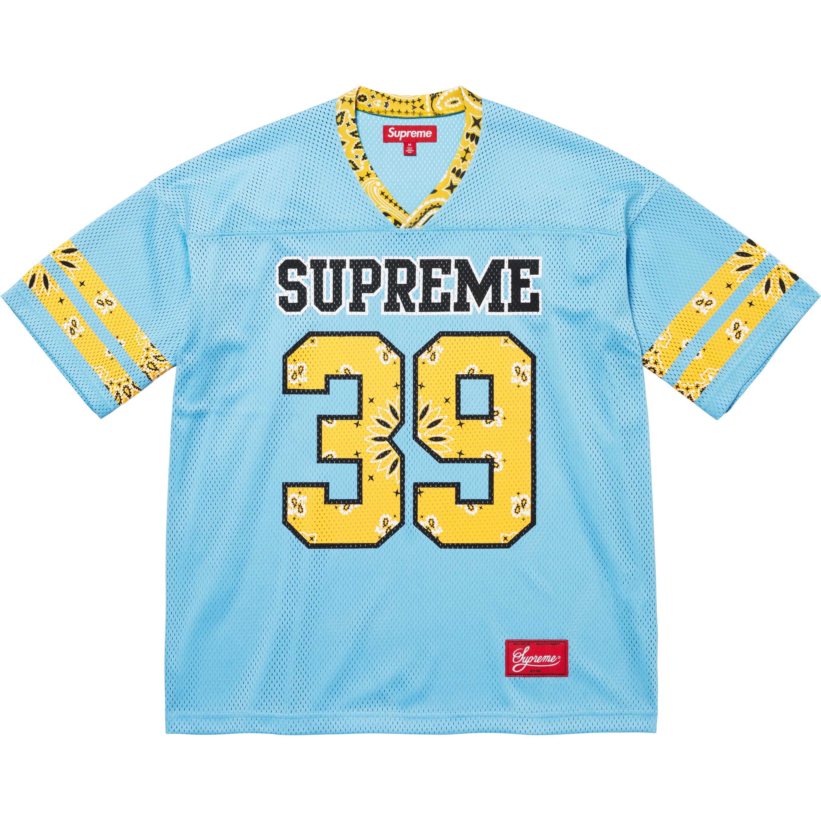 Supreme Bandana Print Football Jersey - Blue - Men's Sports Jersey for Football, Soccer & Casual Wear - Perfect for Games, Training & Street Style