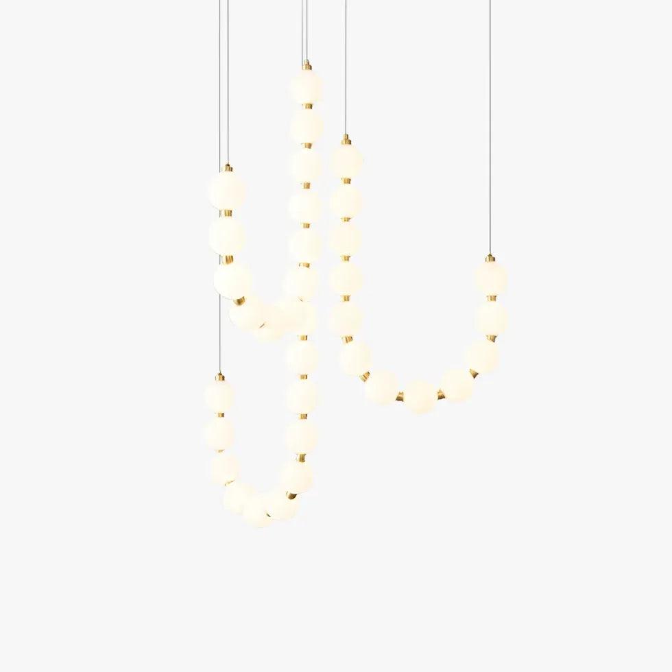 Modern White U-Shaped Artistic Pendant Light - Elegant Ceiling Lighting for Living Room, Bedroom, and Dining Room Decor