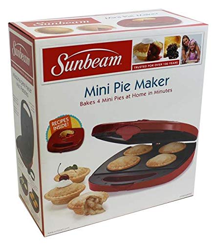 Sunbeam FPSBPMM980 4-Piece Nonstick Pie Maker - Red | Perfect for Baking Mini Pies, Tarts & Desserts at Home, Parties & Holidays