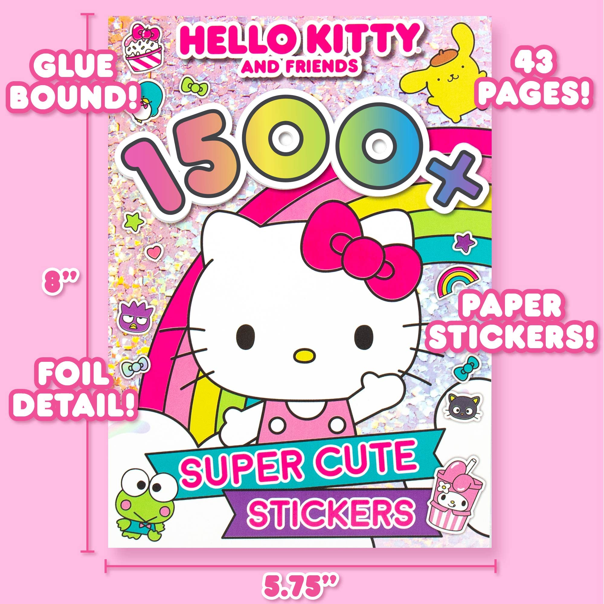 Sanrio Hello Kitty & Friends 1500+ Kawaii Stickers Set - Hello Kitty, Chococat, My Melody, Keroppi, Badtz-Maru, Pompompurin - Cute Gift for Kids, Teens, Girls & Adults - Perfect for Scrapbooking, Journals, Laptops & Water Bottles
