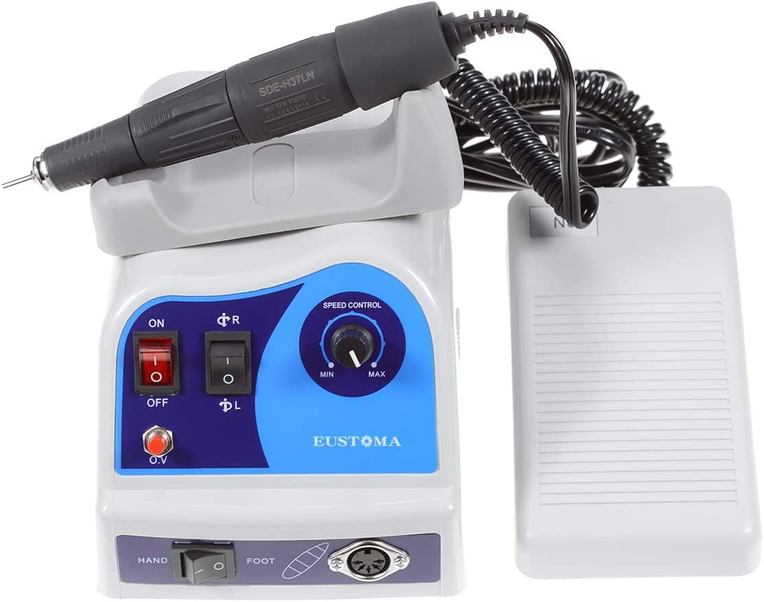 45K RPM High-Speed Micro Grinder Motor with Foot Control - 2.35mm Chuck for Precision Lab Work, Dental, Jewelry Making & Engraving