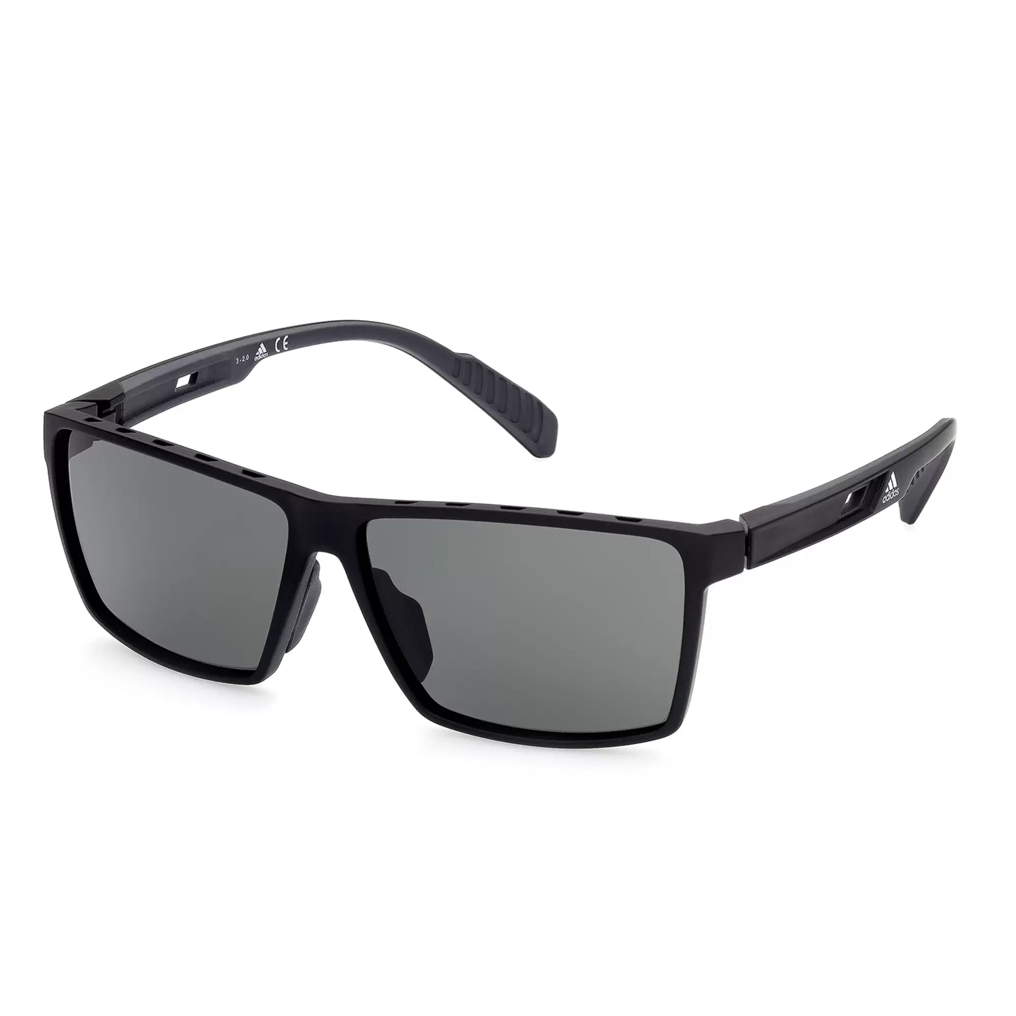 Adidas SP 0034 02A Polarized Sunglasses - Matte Black Frame with UV Protection - Perfect for Driving, Running & Outdoor Sports