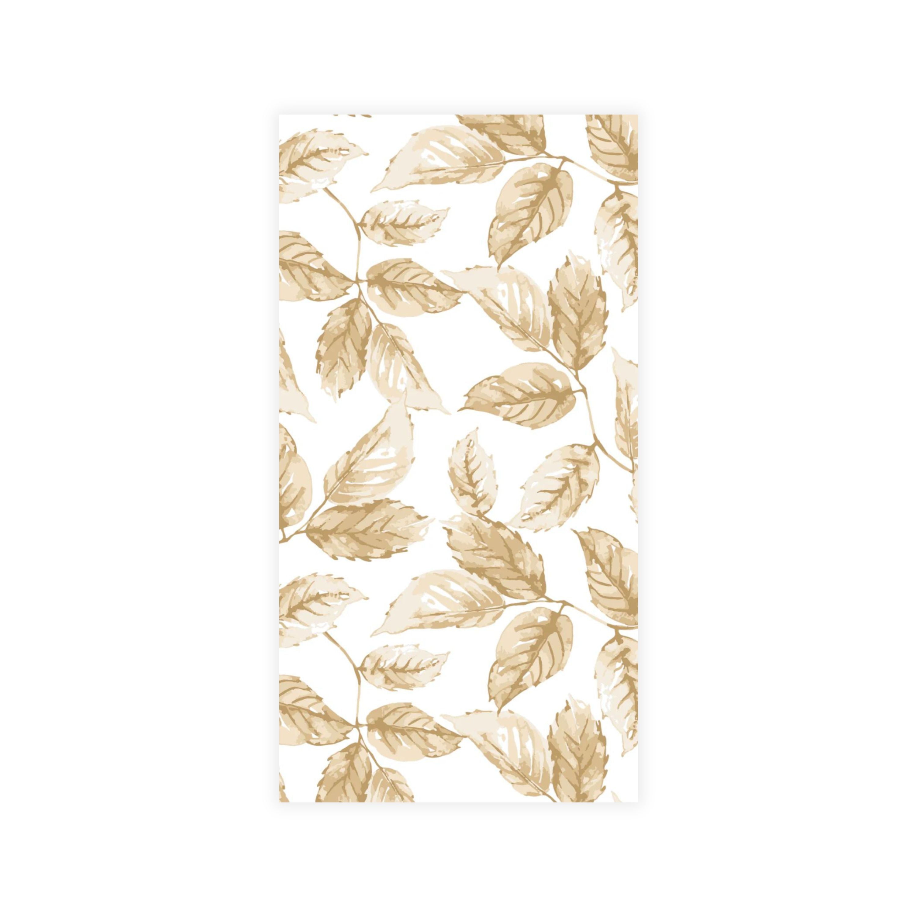 Premium Disposable Linen-Like Paper Guest Towels - 16 Pack with Elegant Gilded Leaves Design | Perfect for Weddings, Parties & Upscale Restrooms