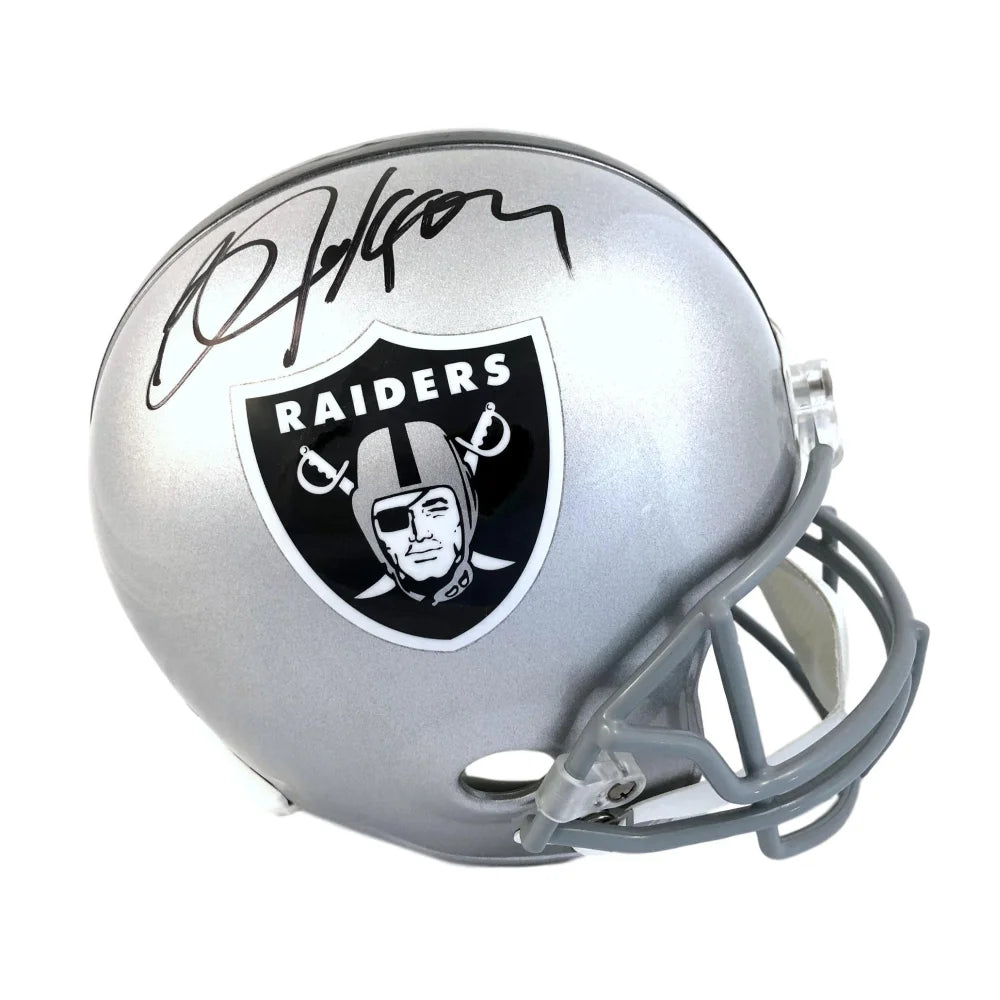 Bo Jackson Signed Las Vegas Raiders Full Size Helmet with BAS COA - Authentic NFL Football Collectible - Perfect for Sports Memorabilia Displays, Man Cave Decor, and Raiders Fan Gifts