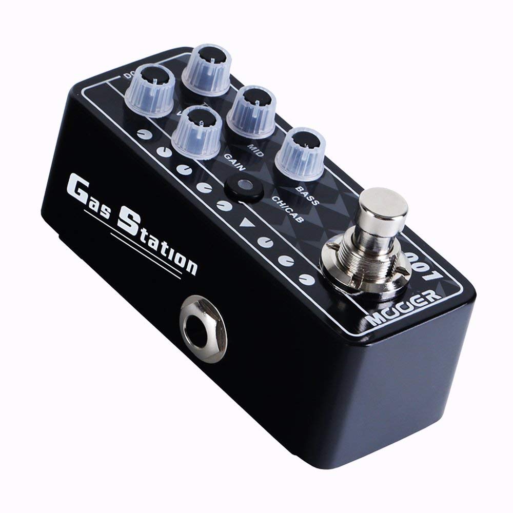 MOOER 001 Gas Station Guitar Digital Preamp Pedal - High-Quality Effects Processor for Electric Guitar, Bass & Acoustic - Perfect for Live Performances, Studio Recording & Practice Sessions