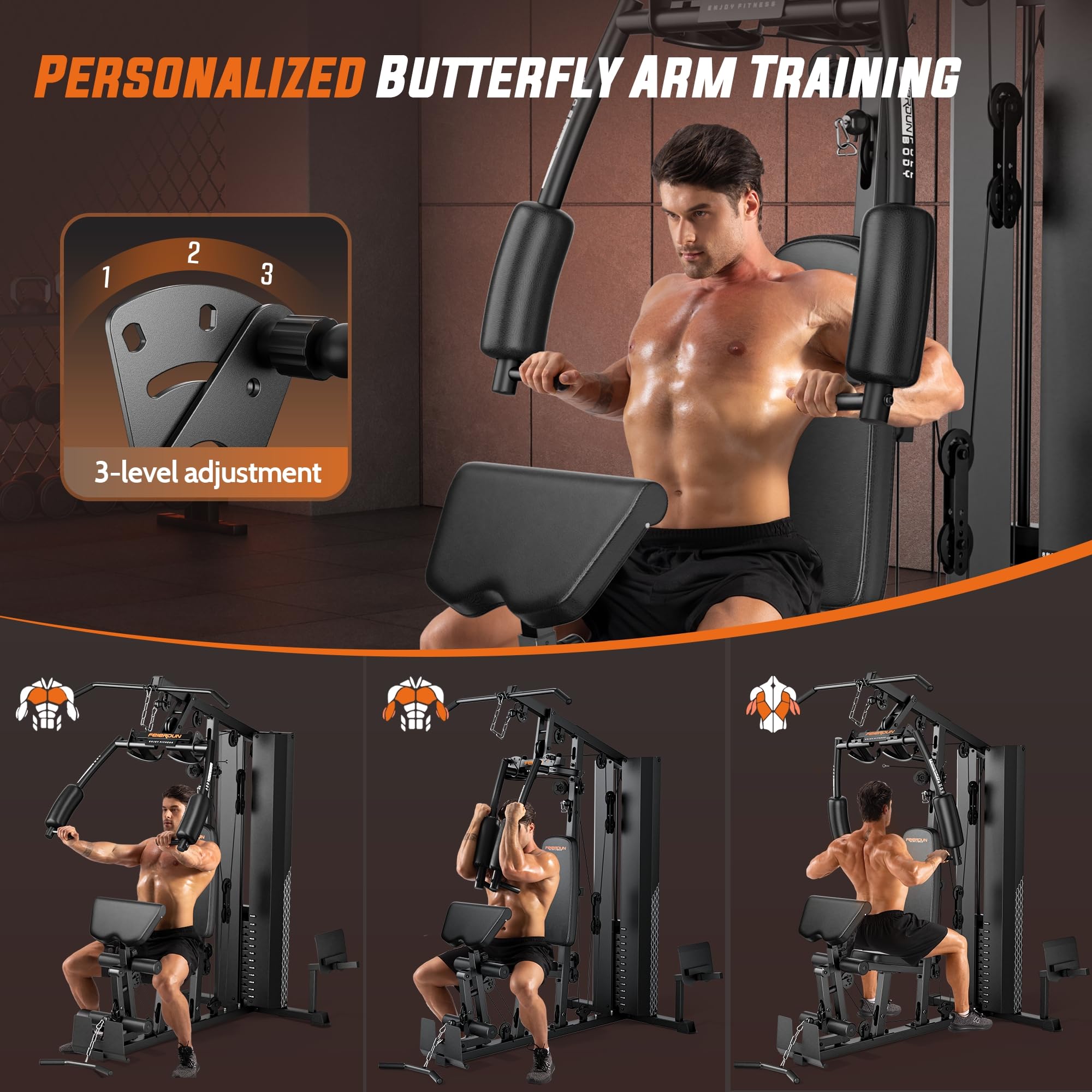 Multi-Functional Home Gym Equipment with Leg Press & Preacher Curl - Full Body Workout System with Pulley for Strength Training | Perfect for Small Spaces, Home Fitness & Muscle Building