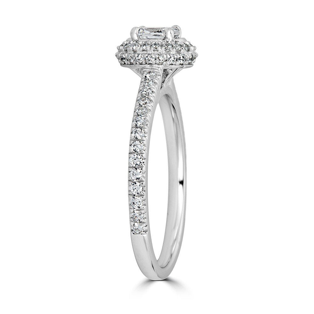 14K Gold 3/4 CTW Diamond Double Row Oval Halo Ring for Women - Elegant Wedding, Engagement & Anniversary Jewelry Gift