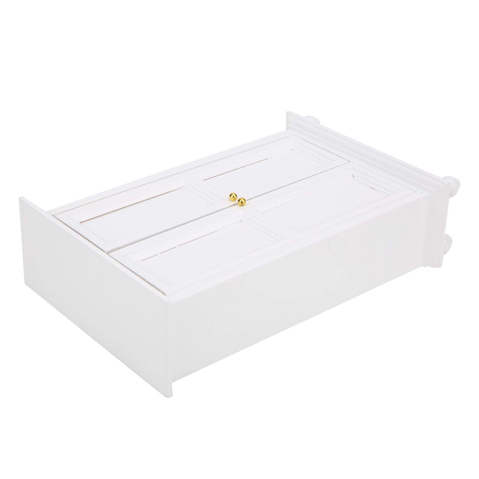 Miniature White Wooden Wardrobe for Dollhouse - Tiny Doll Closet with Hanging Rod, Mini Furniture Accessories for 1:12 Scale Dollhouses, DIY Crafts & Collectibles - Perfect for Dollhouse Decor, Miniature Displays & Creative Play
