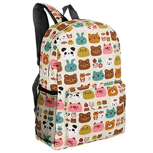 16 Inch Forest Animal Print Kids Backpack for Elementary School - Durable Canvas Backpack for Boys & Girls - Perfect for School, Travel & Outdoor Adventures | MGGEAR