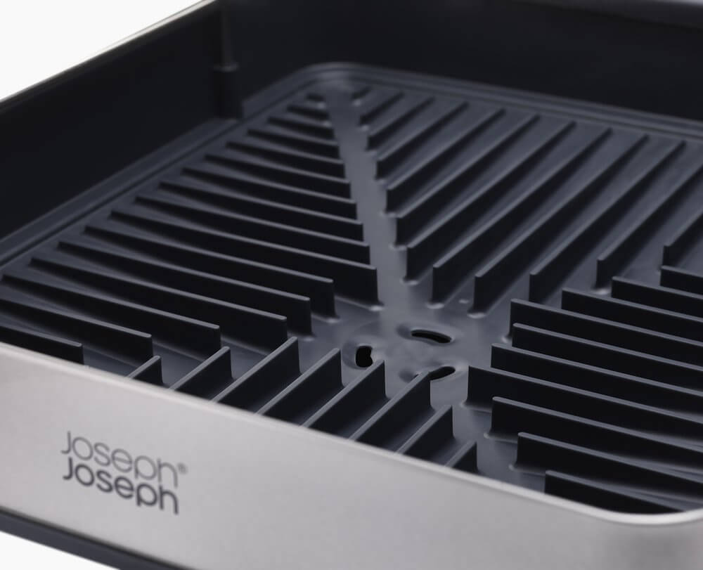 Joseph Joseph Excel Steel 2-Tier Dish Rack - Space Saving Kitchen Organizer for Drying Dishes, Cups & Utensils | Perfect for Small Kitchens & Countertops