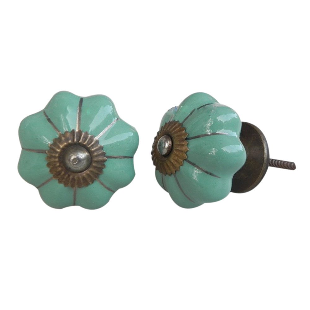10 Pack Ceramic Solid Green Drawer Knobs - Premium Kitchen Cabinet Hardware & Dresser Pulls - Elegant Home Decor for Cabinets, Drawers & Furniture