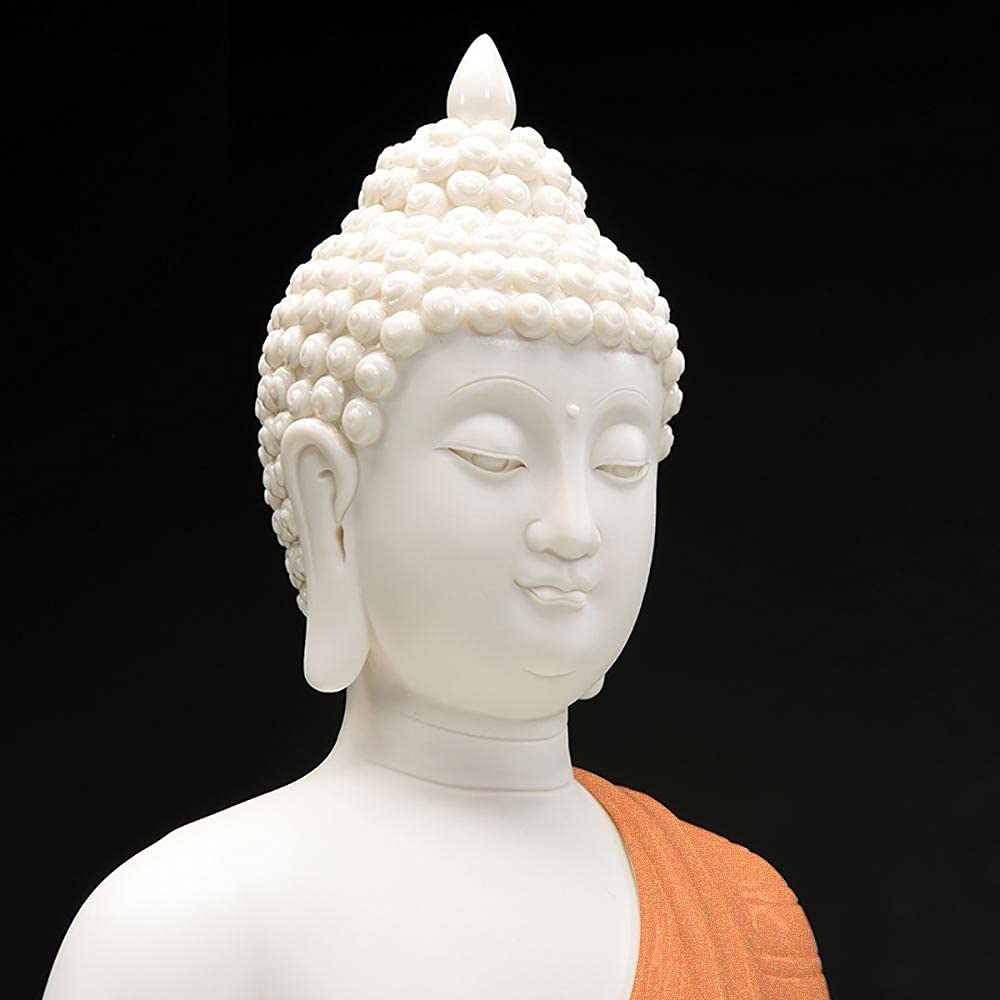 12 Inch Ceramic Buddha Statue - Handcrafted Sitting Meditating Buddha Figurine for Home, Office & Garden Decor | Indoor/Outdoor Use | Perfect for Meditation Spaces, Zen Gardens & Asian-Inspired Interiors (Red)