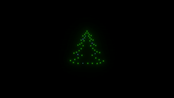 50 Drones for Christmas Tree Animation - Stunning LED Light Show for Holiday Decorations & Events