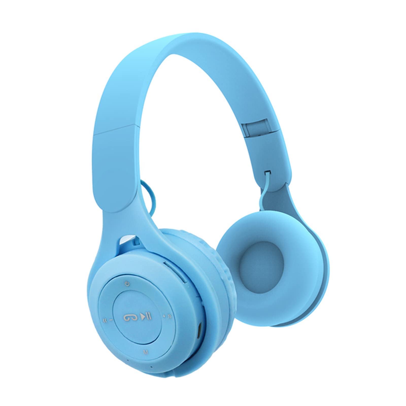 Wireless Bluetooth 5.0 Over-Ear Headphones for Kids - Comfortable Protein Earpads, Foldable Design with Built-in Mic - HiFi Sound Quality for Music & Online Classes (Blue) - Perfect for School, Travel & Home Use